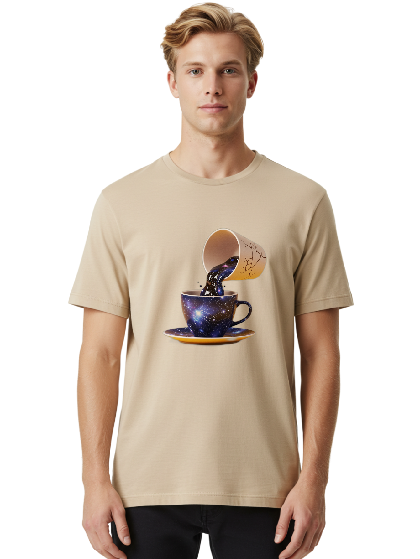 Kintsugi-Tea-Cup Men'S Graphic Tee, 100% Cotton, Comfortable Casual Summer Wear, Machine Washable, Vintage Camera, Old Camera, Antique Camera, Black Camera, Classic Photography, Photography Equipment, Nostalgic Device, Film Camera, Camera Art Bam716