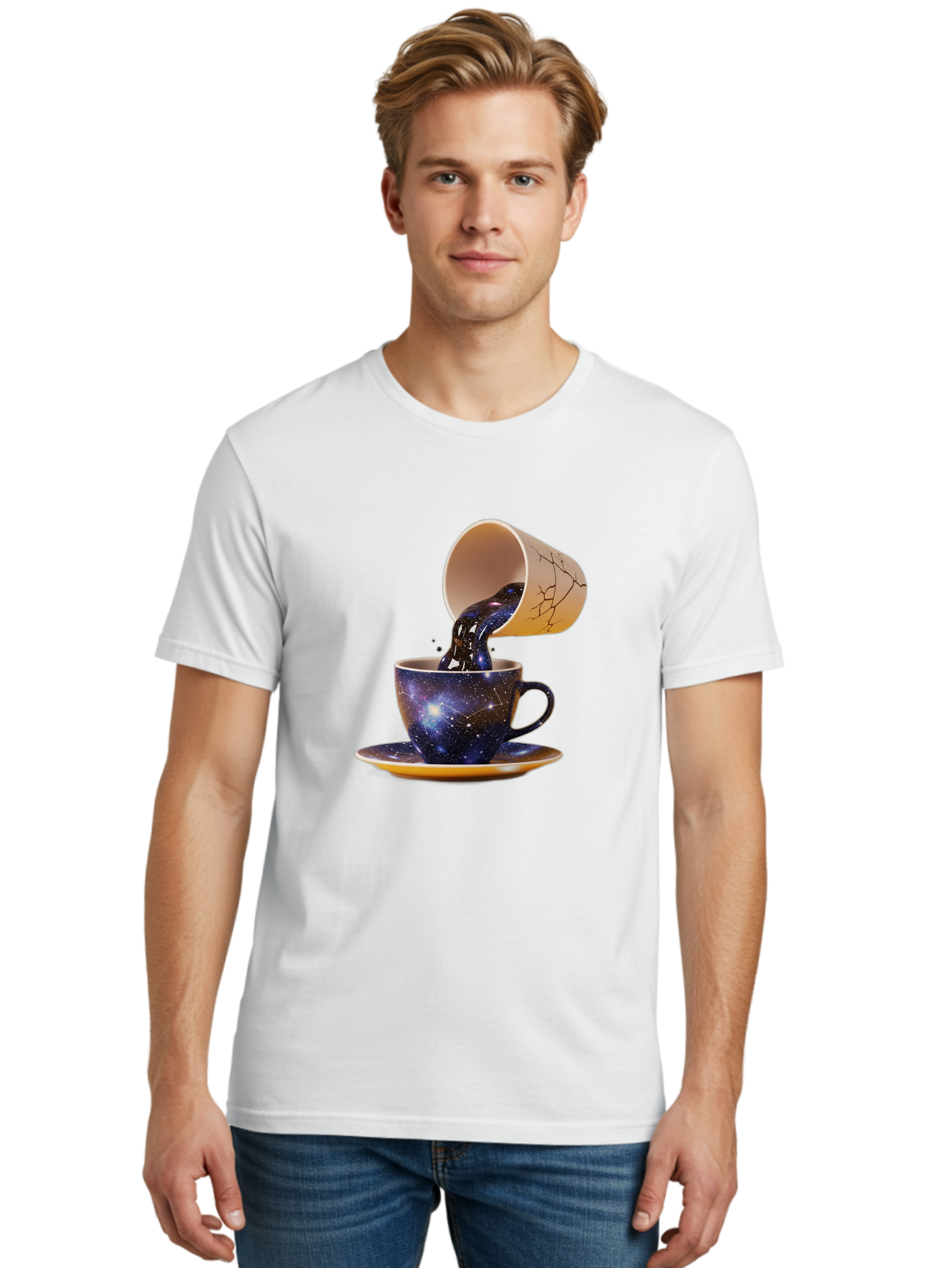 Kintsugi-Tea-Cup Men'S Graphic Tee, 100% Cotton, Comfortable Casual Summer Wear, Machine Washable, Vintage Camera, Old Camera, Antique Camera, Black Camera, Classic Photography, Photography Equipment, Nostalgic Device, Film Camera, Camera Art Bam716