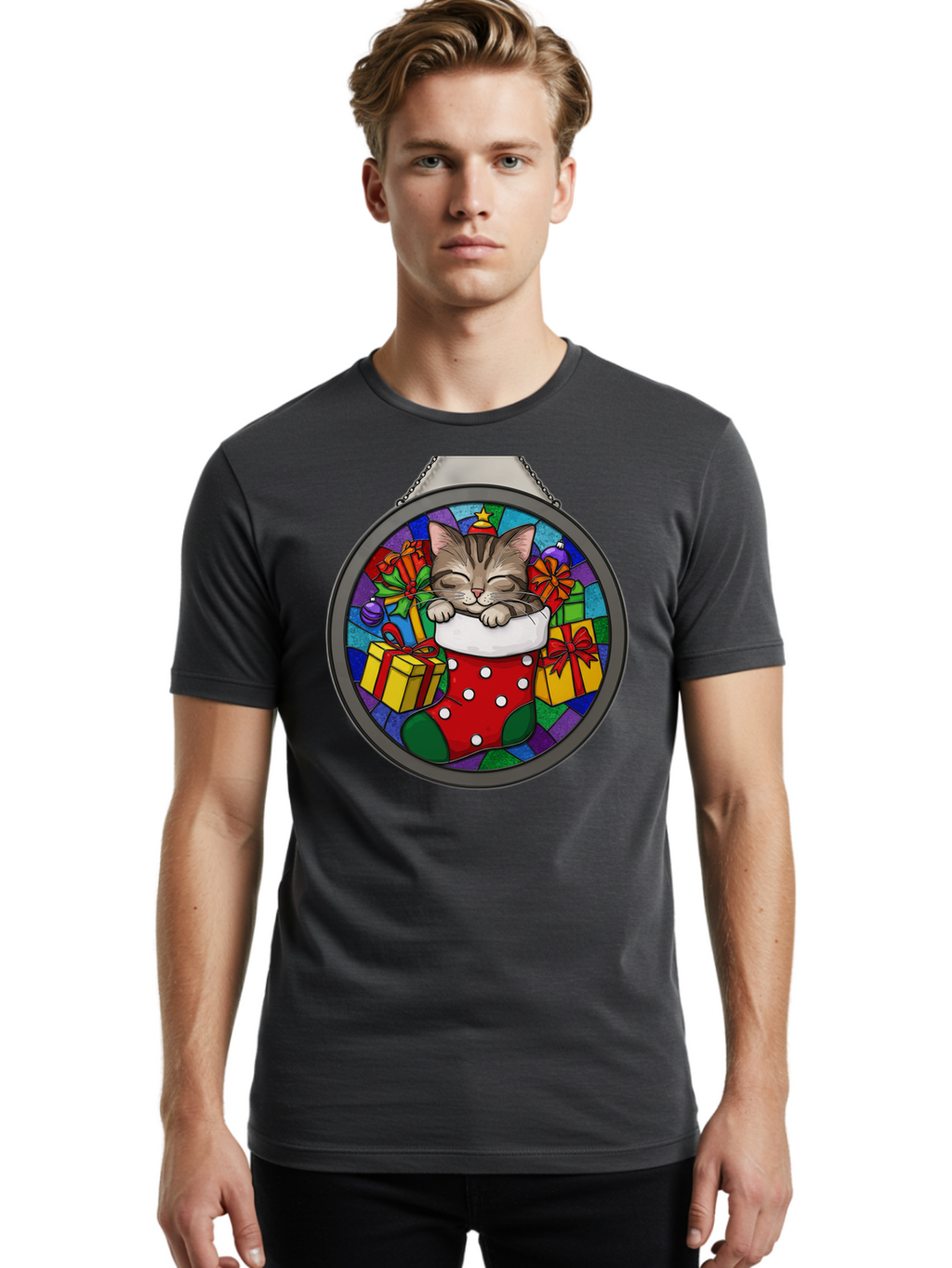 Kitten-In-Christmas-Stocking Men'S Graphic Tee, 100% Cotton, Comfortable Casual Summer Wear, Machine Washable, Vintage Camera, Old Camera, Antique Camera, Black Camera, Classic Photography, Photography Equipment, Nostalgic Device, Film Camera, Bam718