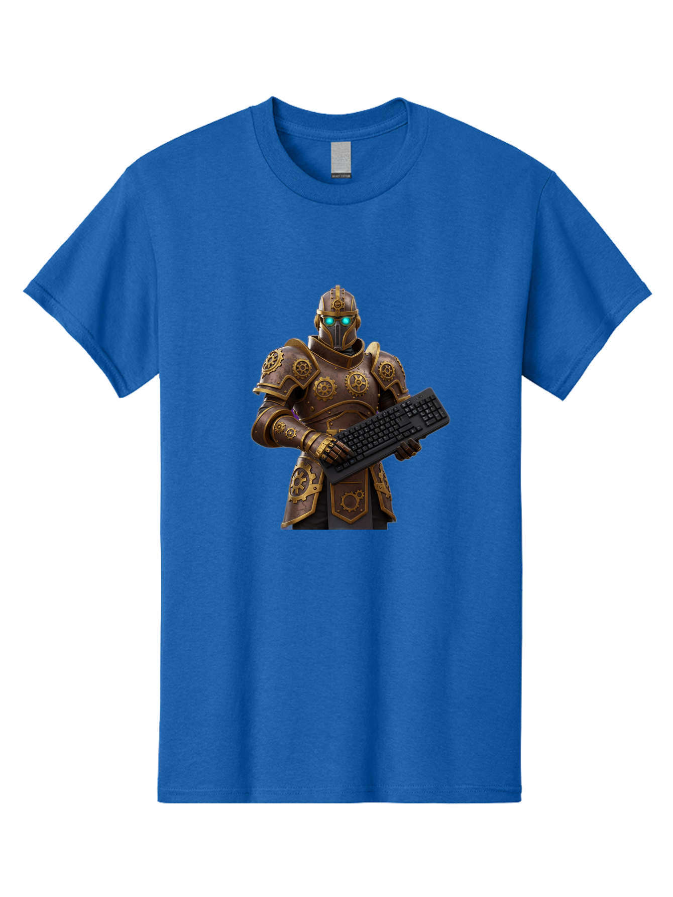 Knight-Holding-Keyboard Men'S Graphic Tee, 100% Cotton, Comfortable Casual Summer Wear, Machine Washable, Vintage Camera, Old Camera, Antique Camera, Black Camera, Classic Photography, Photography Equipment, Nostalgic Device, Film Camera, Bam722
