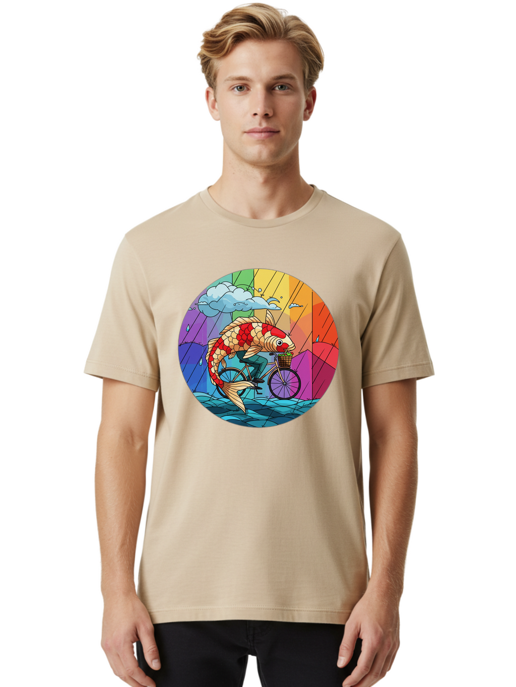 Koi-Fish-Riding-Bicycle Men'S Graphic Tee, 100% Cotton, Comfortable Casual Summer Wear, Machine Washable, Vintage Camera, Old Camera, Antique Camera, Black Camera, Classic Photography, Photography Equipment, Nostalgic Device, Film Camera, Bam723
