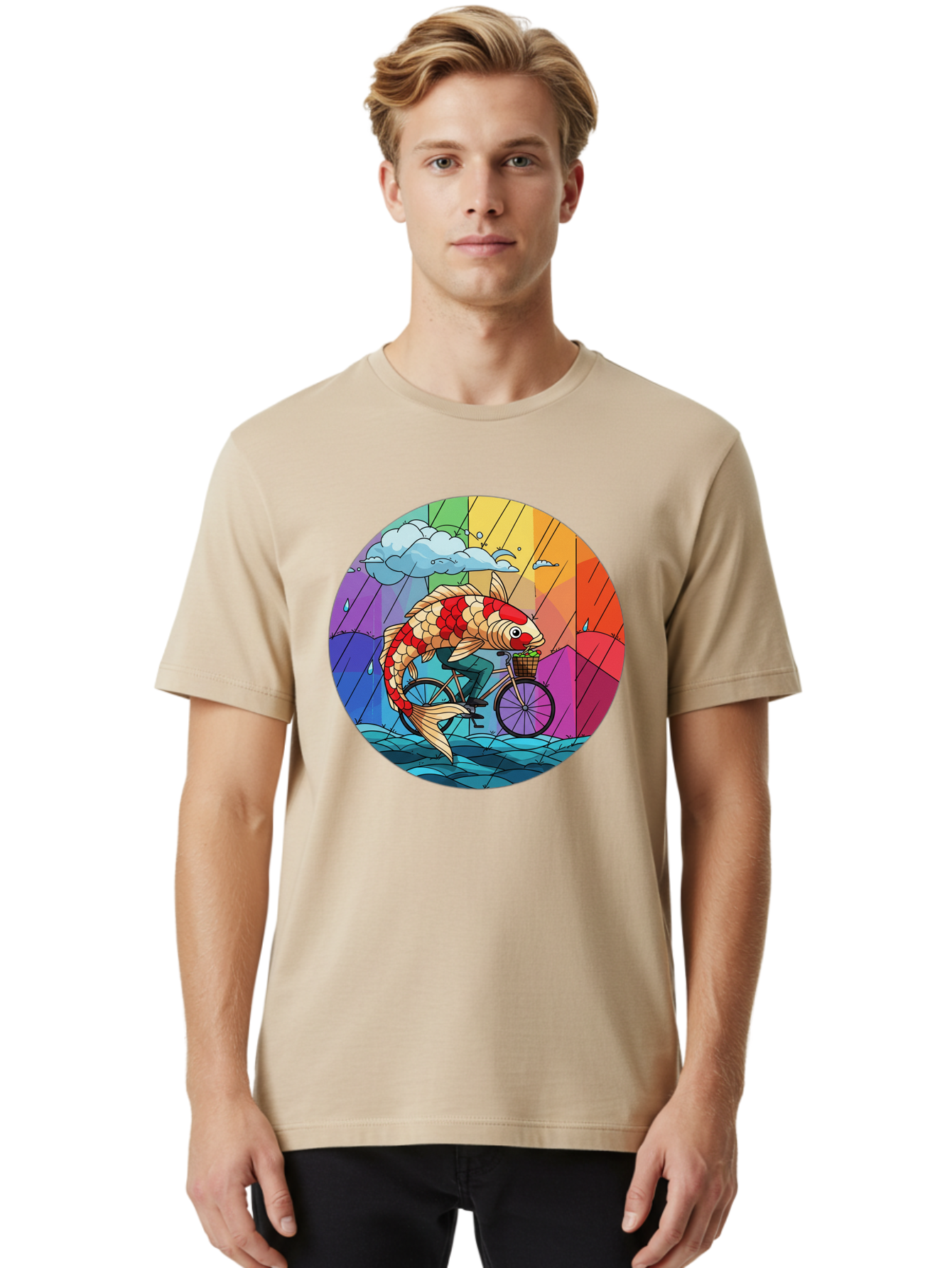Koi-Fish-Riding-Bicycle Men'S Graphic Tee, 100% Cotton, Comfortable Casual Summer Wear, Machine Washable, Vintage Camera, Old Camera, Antique Camera, Black Camera, Classic Photography, Photography Equipment, Nostalgic Device, Film Camera, Bam723