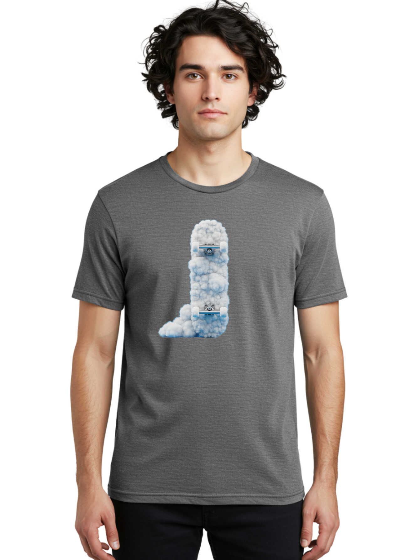 L-Shaped-Skateboards-In-Clouds Men'S Graphic Tee, 100% Cotton, Comfortable Casual Summer Wear, Machine Washable, Vintage Camera, Old Camera, Antique Camera, Black Camera, Classic Photography, Photography Equipment, Nostalgic Device, Bam726