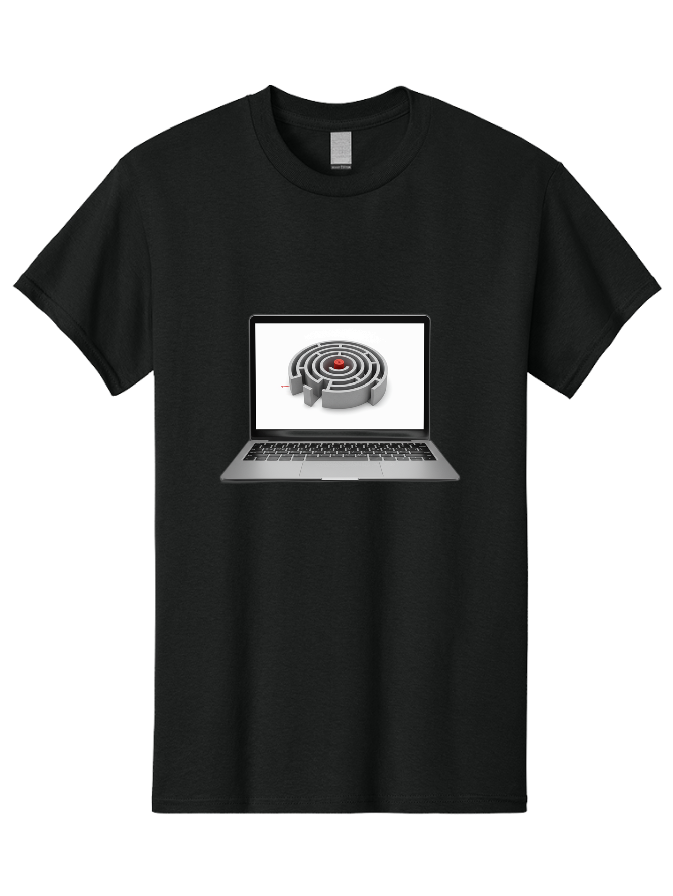 Labyrinth-On-Laptop Men'S Graphic Tee, 100% Cotton, Comfortable Casual Summer Wear, Machine Washable, Vintage Camera, Old Camera, Antique Camera, Black Camera, Classic Photography, Photography Equipment, Nostalgic Device, Film Camera, Bam728