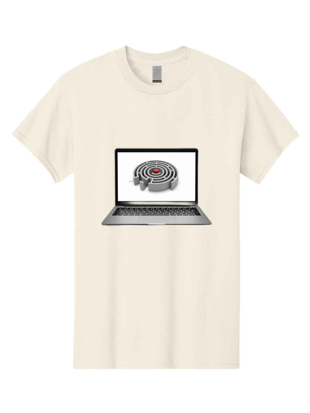 Labyrinth-On-Laptop Men'S Graphic Tee, 100% Cotton, Comfortable Casual Summer Wear, Machine Washable, Vintage Camera, Old Camera, Antique Camera, Black Camera, Classic Photography, Photography Equipment, Nostalgic Device, Film Camera, Bam728