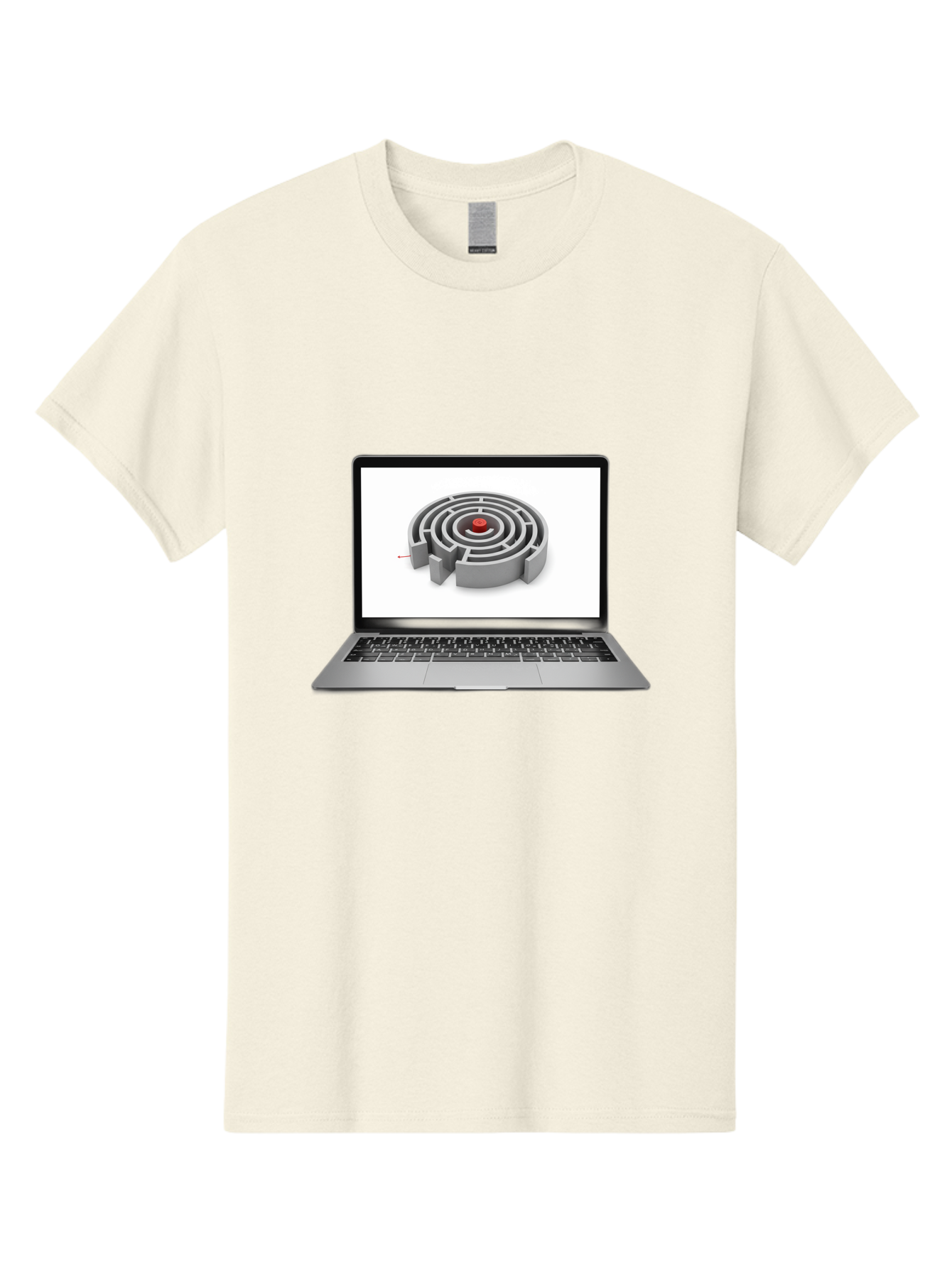 Labyrinth-On-Laptop Men'S Graphic Tee, 100% Cotton, Comfortable Casual Summer Wear, Machine Washable, Vintage Camera, Old Camera, Antique Camera, Black Camera, Classic Photography, Photography Equipment, Nostalgic Device, Film Camera, Bam728