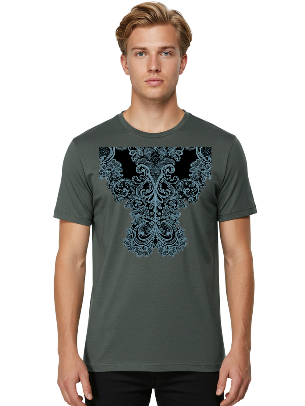Lace-Trim Men'S Graphic Tee, 100% Cotton, Comfortable Casual Summer Wear, Machine Washable, Vintage Camera, Old Camera, Antique Camera, Black Camera, Classic Photography, Photography Equipment, Nostalgic Device, Film Camera, Camera Art Bam729
