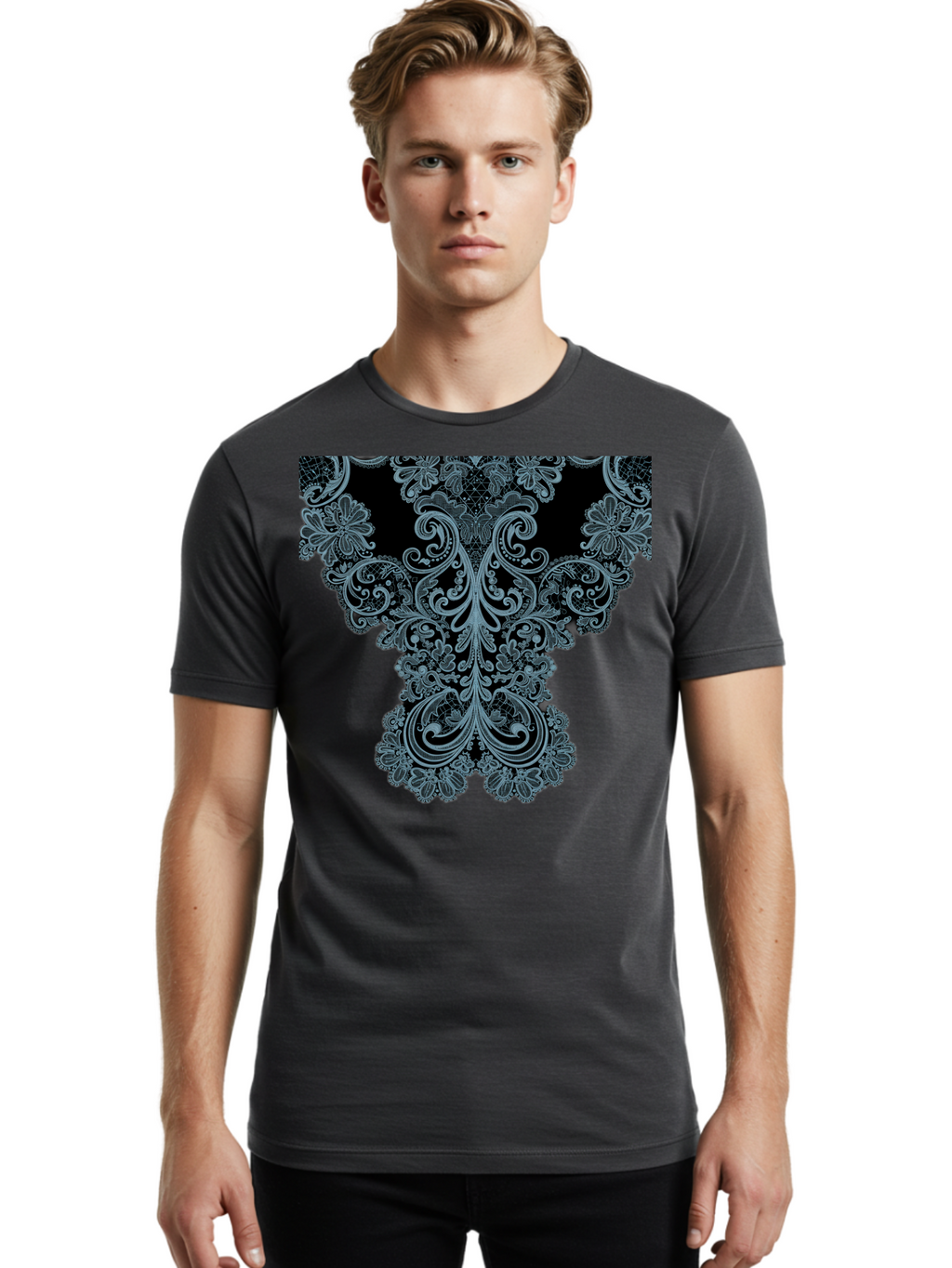 Lace-Trim Men'S Graphic Tee, 100% Cotton, Comfortable Casual Summer Wear, Machine Washable, Vintage Camera, Old Camera, Antique Camera, Black Camera, Classic Photography, Photography Equipment, Nostalgic Device, Film Camera, Camera Art Bam729