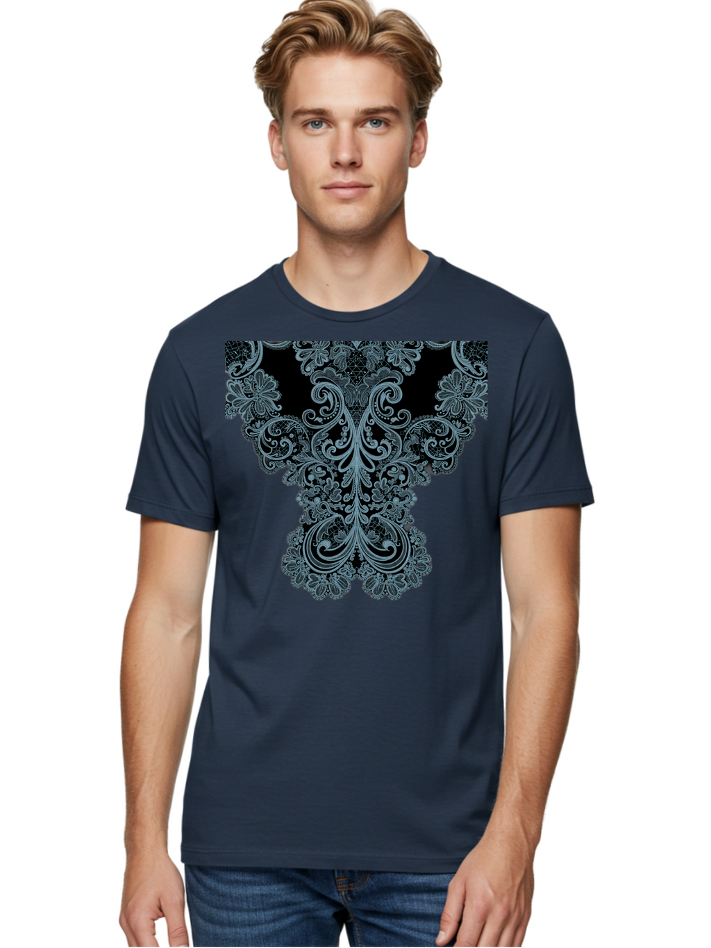 Lace-Trim Men'S Graphic Tee, 100% Cotton, Comfortable Casual Summer Wear, Machine Washable, Vintage Camera, Old Camera, Antique Camera, Black Camera, Classic Photography, Photography Equipment, Nostalgic Device, Film Camera, Camera Art Bam729
