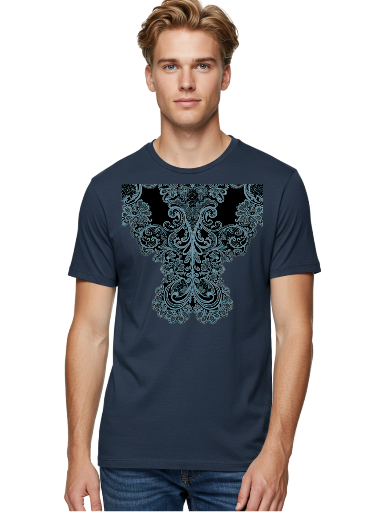 Lace-Trim Men'S Graphic Tee, 100% Cotton, Comfortable Casual Summer Wear, Machine Washable, Vintage Camera, Old Camera, Antique Camera, Black Camera, Classic Photography, Photography Equipment, Nostalgic Device, Film Camera, Camera Art Bam729