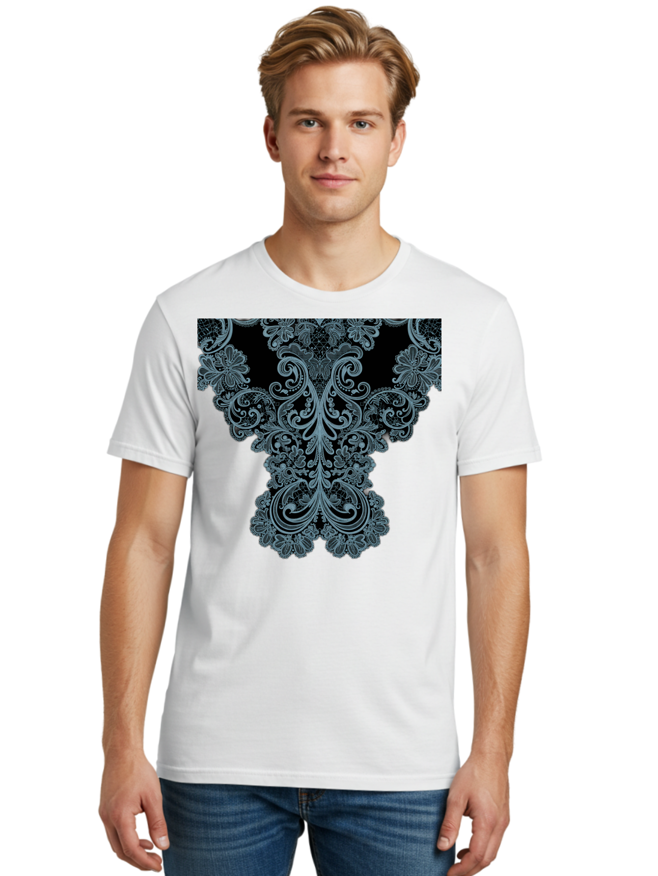 Lace-Trim Men'S Graphic Tee, 100% Cotton, Comfortable Casual Summer Wear, Machine Washable, Vintage Camera, Old Camera, Antique Camera, Black Camera, Classic Photography, Photography Equipment, Nostalgic Device, Film Camera, Camera Art Bam729