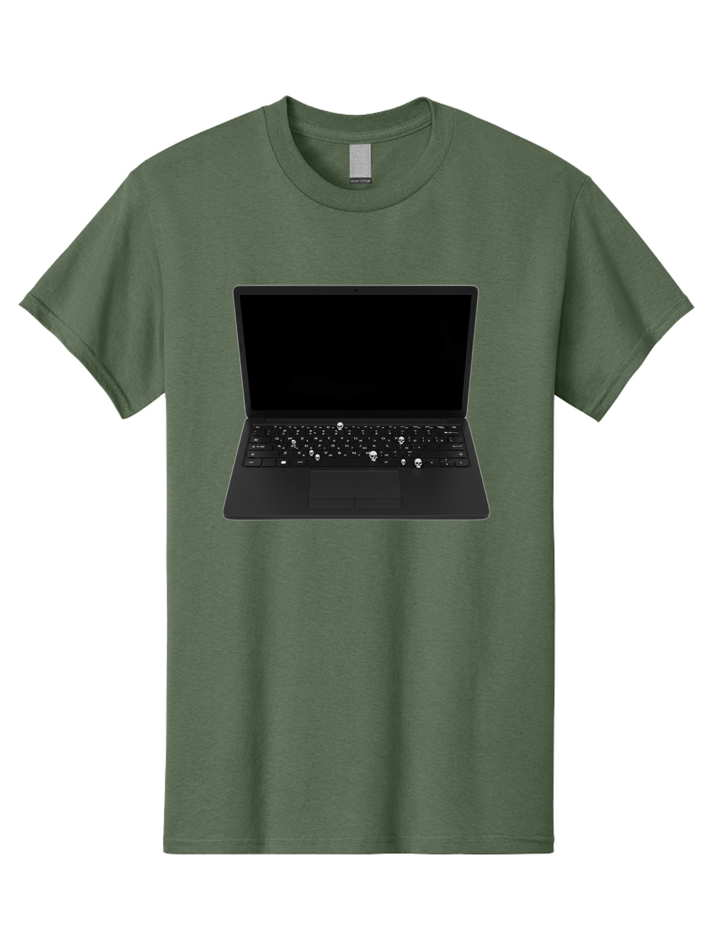 Laptop-With-Skull-Keys Men'S Graphic Tee, 100% Cotton, Comfortable Casual Summer Wear, Machine Washable, Vintage Camera, Old Camera, Antique Camera, Black Camera, Classic Photography, Photography Equipment, Nostalgic Device, Film Camera, Bam730