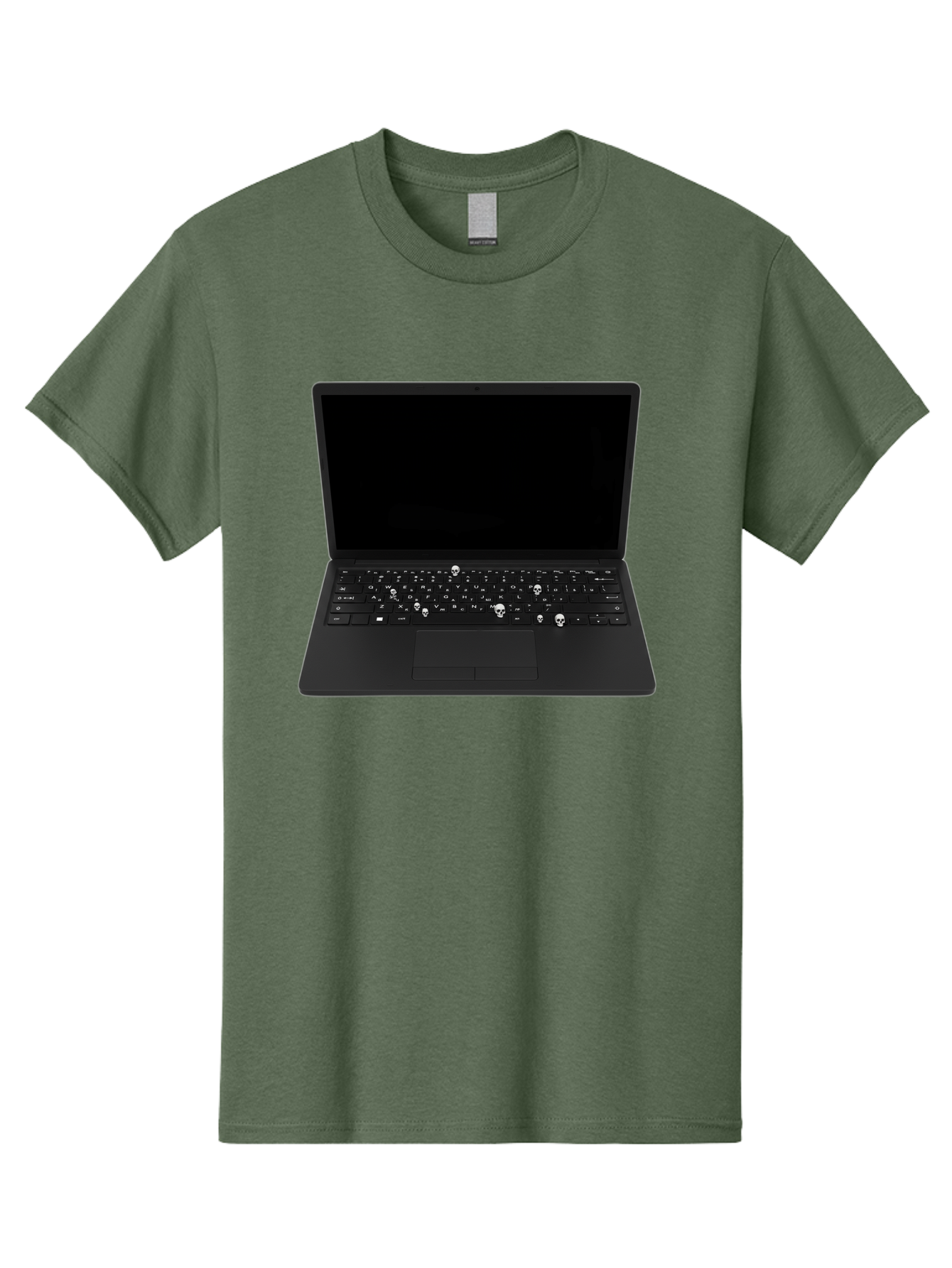 Laptop-With-Skull-Keys Men'S Graphic Tee, 100% Cotton, Comfortable Casual Summer Wear, Machine Washable, Vintage Camera, Old Camera, Antique Camera, Black Camera, Classic Photography, Photography Equipment, Nostalgic Device, Film Camera, Bam730
