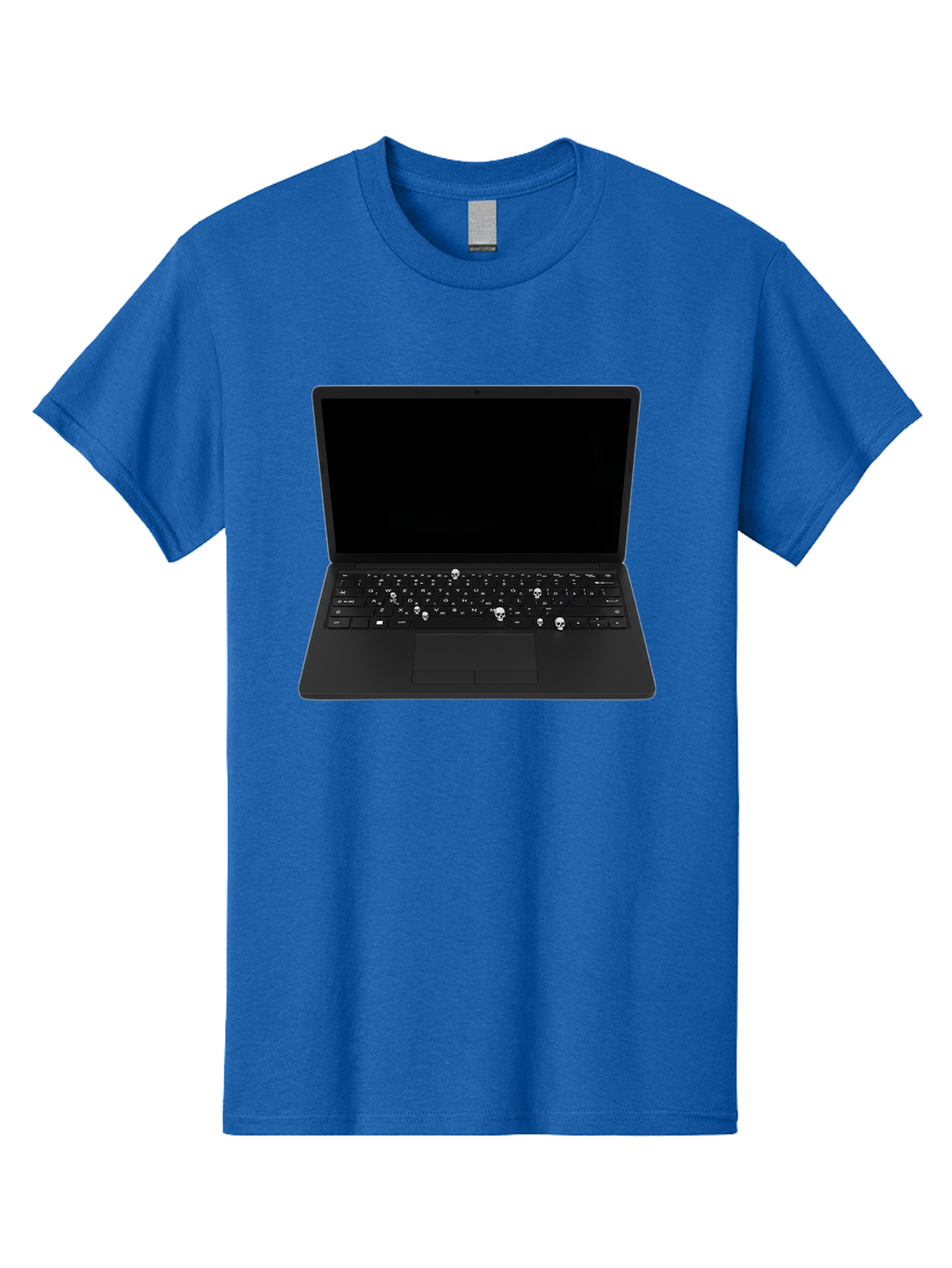 Laptop-With-Skull-Keys Men'S Graphic Tee, 100% Cotton, Comfortable Casual Summer Wear, Machine Washable, Vintage Camera, Old Camera, Antique Camera, Black Camera, Classic Photography, Photography Equipment, Nostalgic Device, Film Camera, Bam730