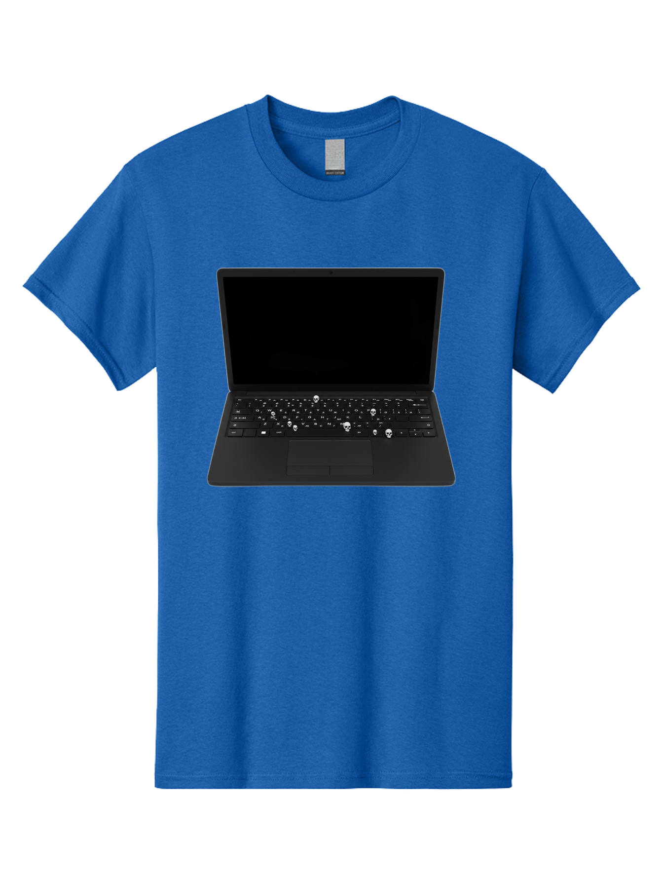 Laptop-With-Skull-Keys Men'S Graphic Tee, 100% Cotton, Comfortable Casual Summer Wear, Machine Washable, Vintage Camera, Old Camera, Antique Camera, Black Camera, Classic Photography, Photography Equipment, Nostalgic Device, Film Camera, Bam730
