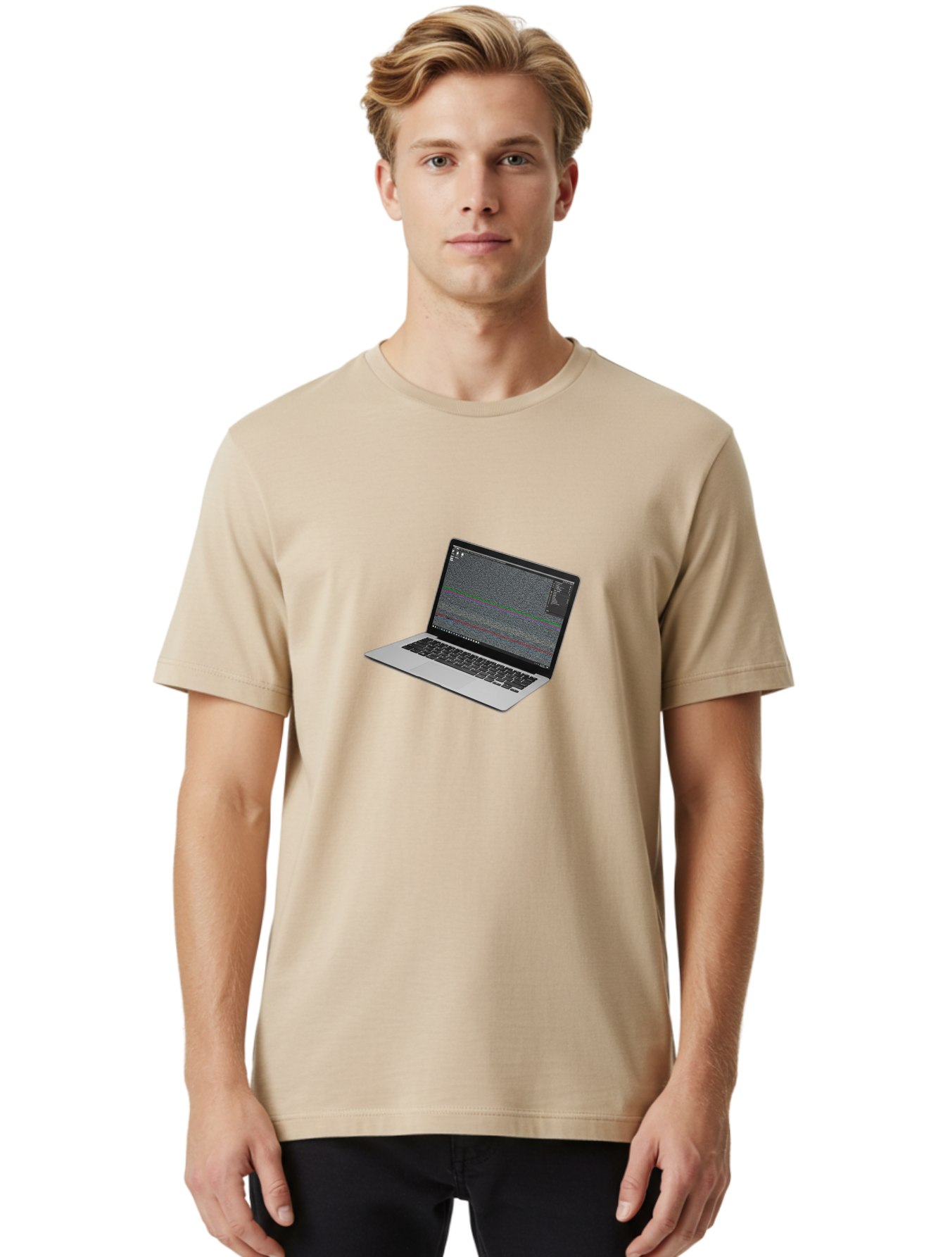 Laptop Men'S Graphic Tee, 100% Cotton, Comfortable Casual Summer Wear, Machine Washable, Vintage Camera, Old Camera, Antique Camera, Black Camera, Classic Photography, Photography Equipment, Nostalgic Device, Film Camera, Camera Art Bam731