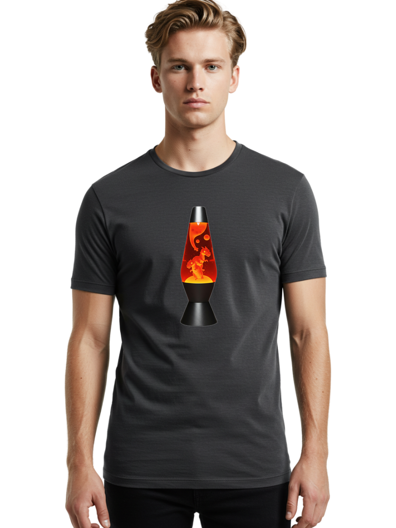 Lava-Lamp-Dragon Men'S Graphic Tee, 100% Cotton, Comfortable Casual Summer Wear, Machine Washable, Vintage Camera, Old Camera, Antique Camera, Black Camera, Classic Photography, Photography Equipment, Nostalgic Device, Film Camera, Camera Art Bam747