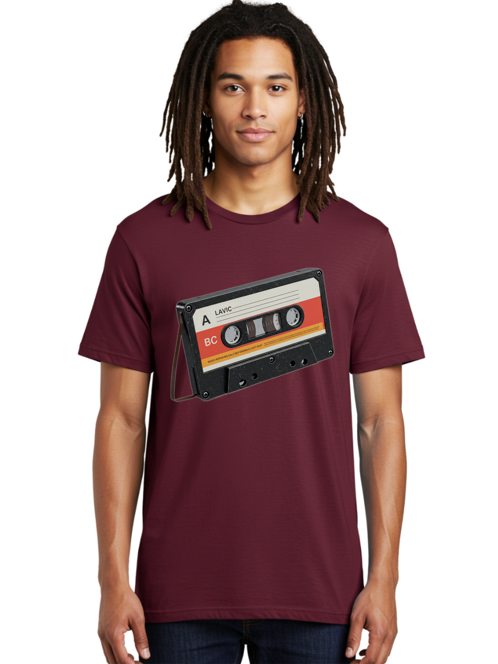 Lavic-Cassette-Tape Men'S Graphic Tee, 100% Cotton, Comfortable Casual Summer Wear, Machine Washable, Vintage Camera, Old Camera, Antique Camera, Black Camera, Classic Photography, Photography Equipment, Nostalgic Device, Film Camera, Bam751