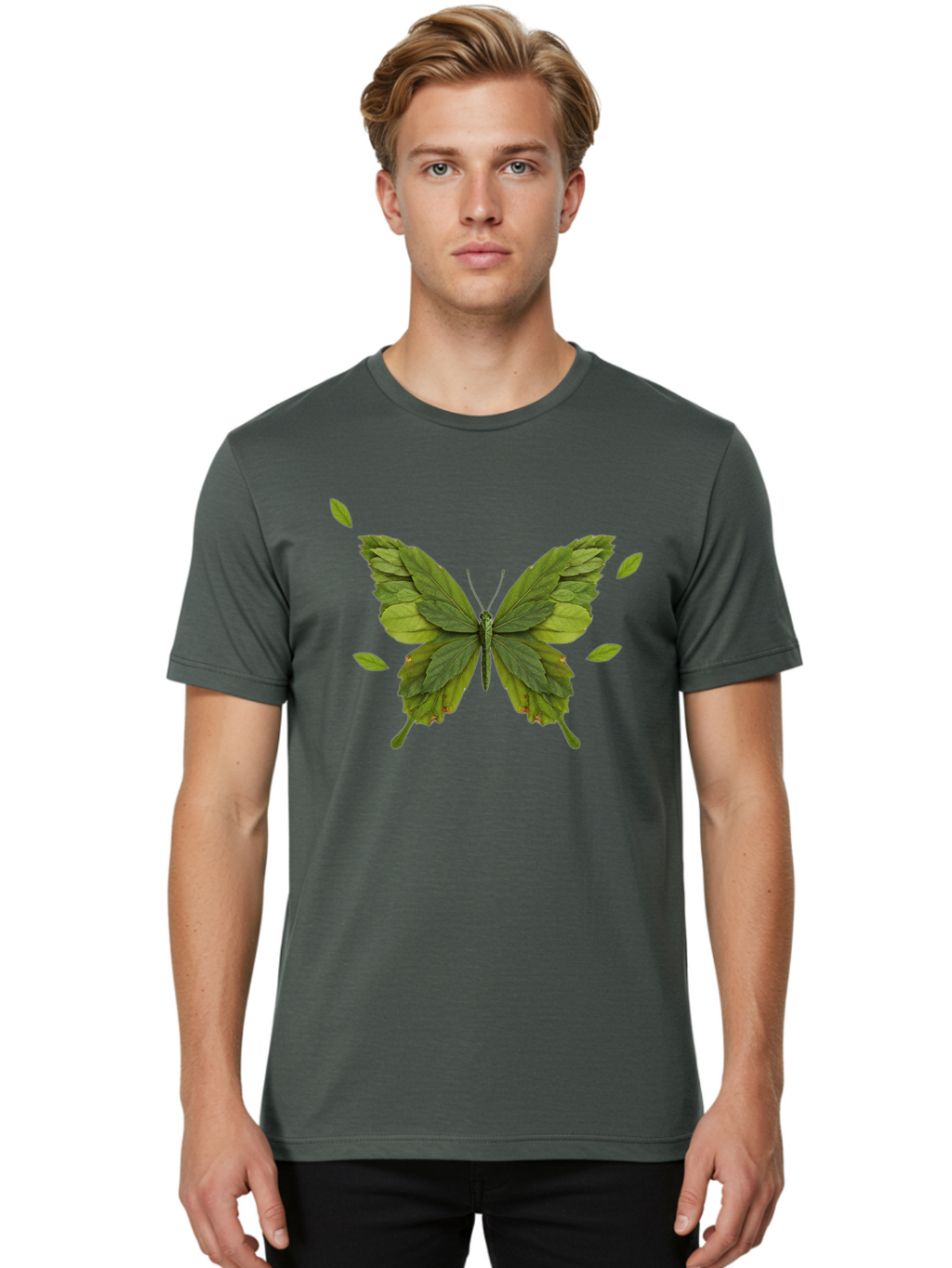 Leaf-Butterfly Men'S Graphic Tee, 100% Cotton, Comfortable Casual Summer Wear, Machine Washable, Vintage Camera, Old Camera, Antique Camera, Black Camera, Classic Photography, Photography Equipment, Nostalgic Device, Film Camera, Camera Art Bam753