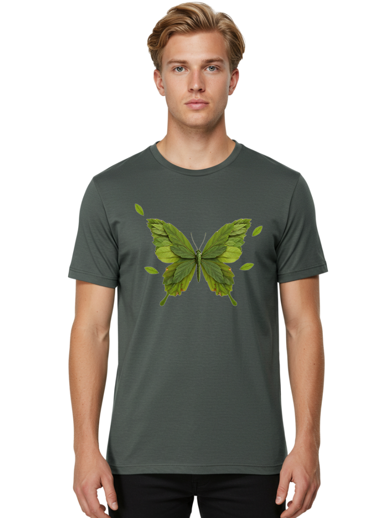 Leaf-Butterfly Men'S Graphic Tee, 100% Cotton, Comfortable Casual Summer Wear, Machine Washable, Vintage Camera, Old Camera, Antique Camera, Black Camera, Classic Photography, Photography Equipment, Nostalgic Device, Film Camera, Camera Art Bam753