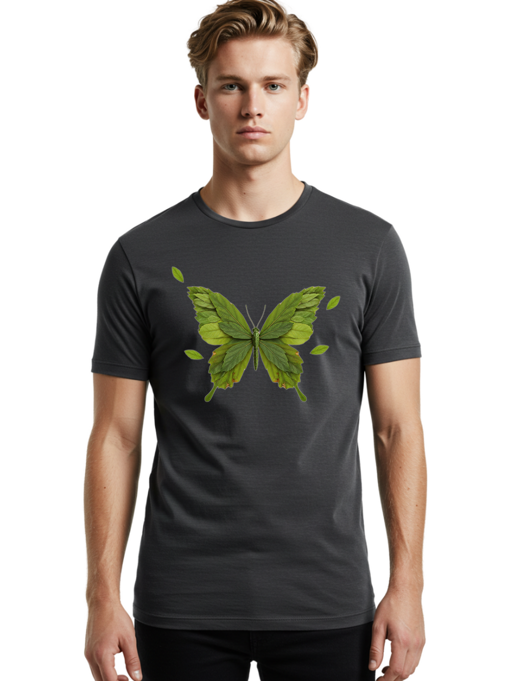 Leaf-Butterfly Men'S Graphic Tee, 100% Cotton, Comfortable Casual Summer Wear, Machine Washable, Vintage Camera, Old Camera, Antique Camera, Black Camera, Classic Photography, Photography Equipment, Nostalgic Device, Film Camera, Camera Art Bam753