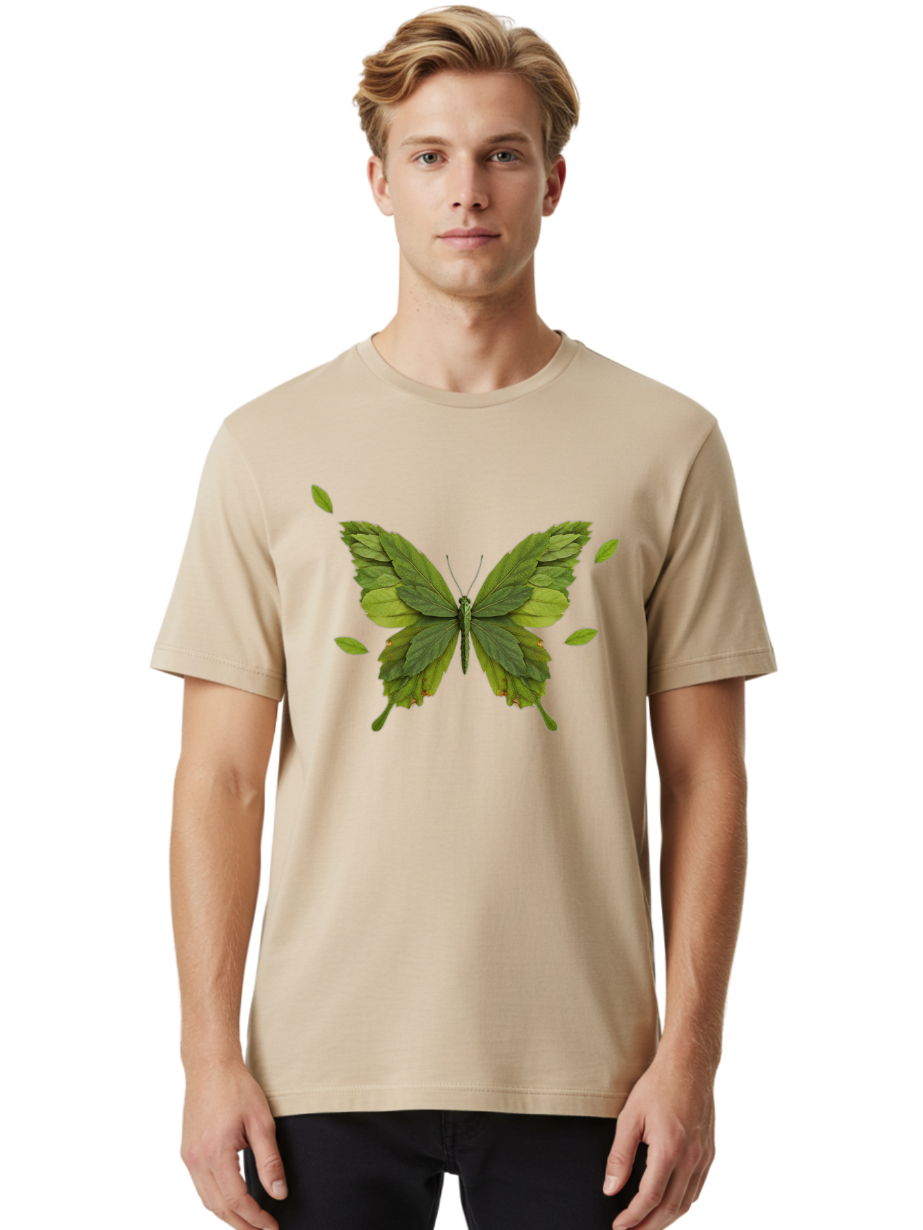 Leaf-Butterfly Men'S Graphic Tee, 100% Cotton, Comfortable Casual Summer Wear, Machine Washable, Vintage Camera, Old Camera, Antique Camera, Black Camera, Classic Photography, Photography Equipment, Nostalgic Device, Film Camera, Camera Art Bam753