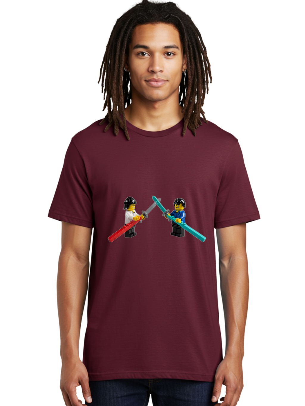 Lego-Minifigures-Sword-Fight Men'S Graphic Tee, 100% Cotton, Comfortable Casual Summer Wear, Machine Washable, Vintage Camera, Old Camera, Antique Camera, Black Camera, Classic Photography, Photography Equipment, Nostalgic Device, Film Camera, Bam757