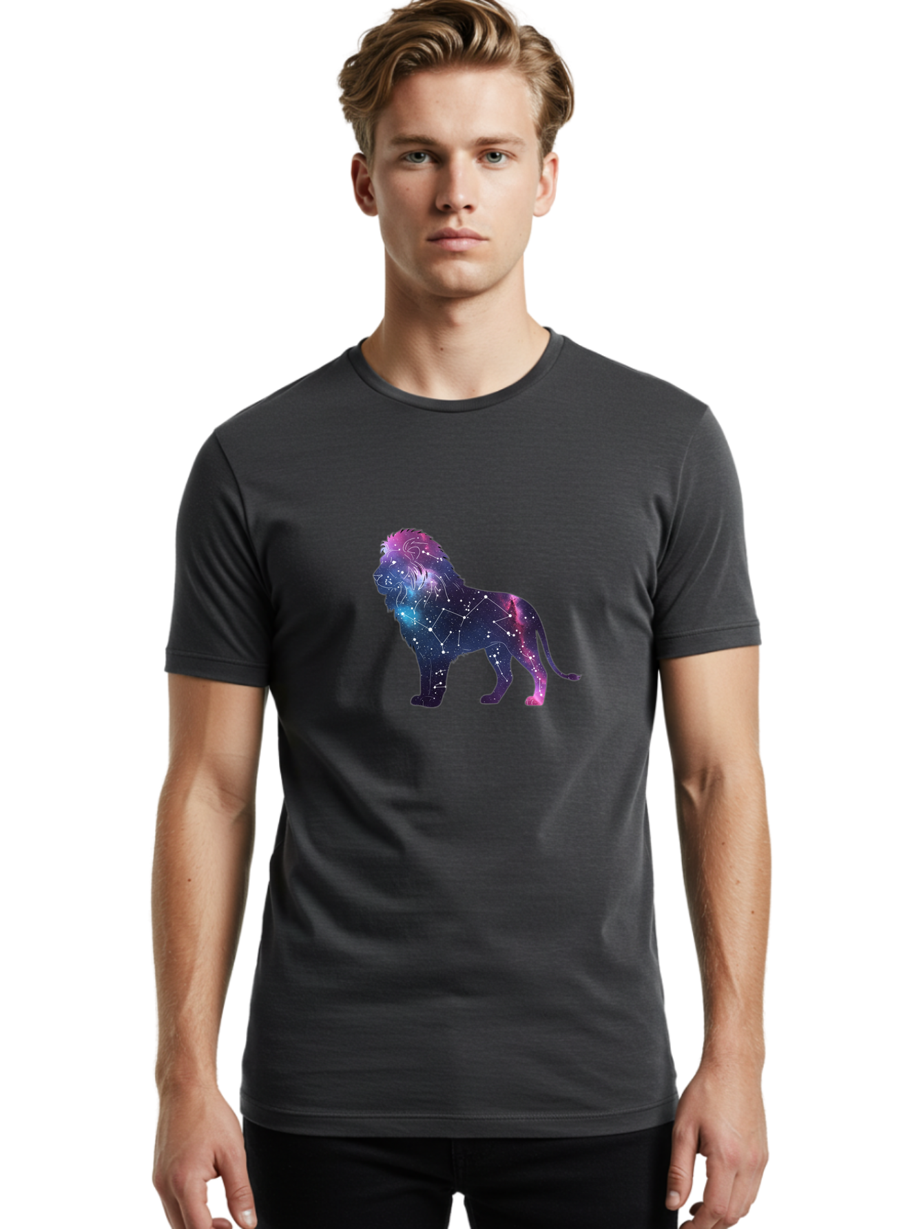 Leo-Constellation-Lion Men'S Graphic Tee, 100% Cotton, Comfortable Casual Summer Wear, Machine Washable, Vintage Camera, Old Camera, Antique Camera, Black Camera, Classic Photography, Photography Equipment, Nostalgic Device, Film Camera, Bam760