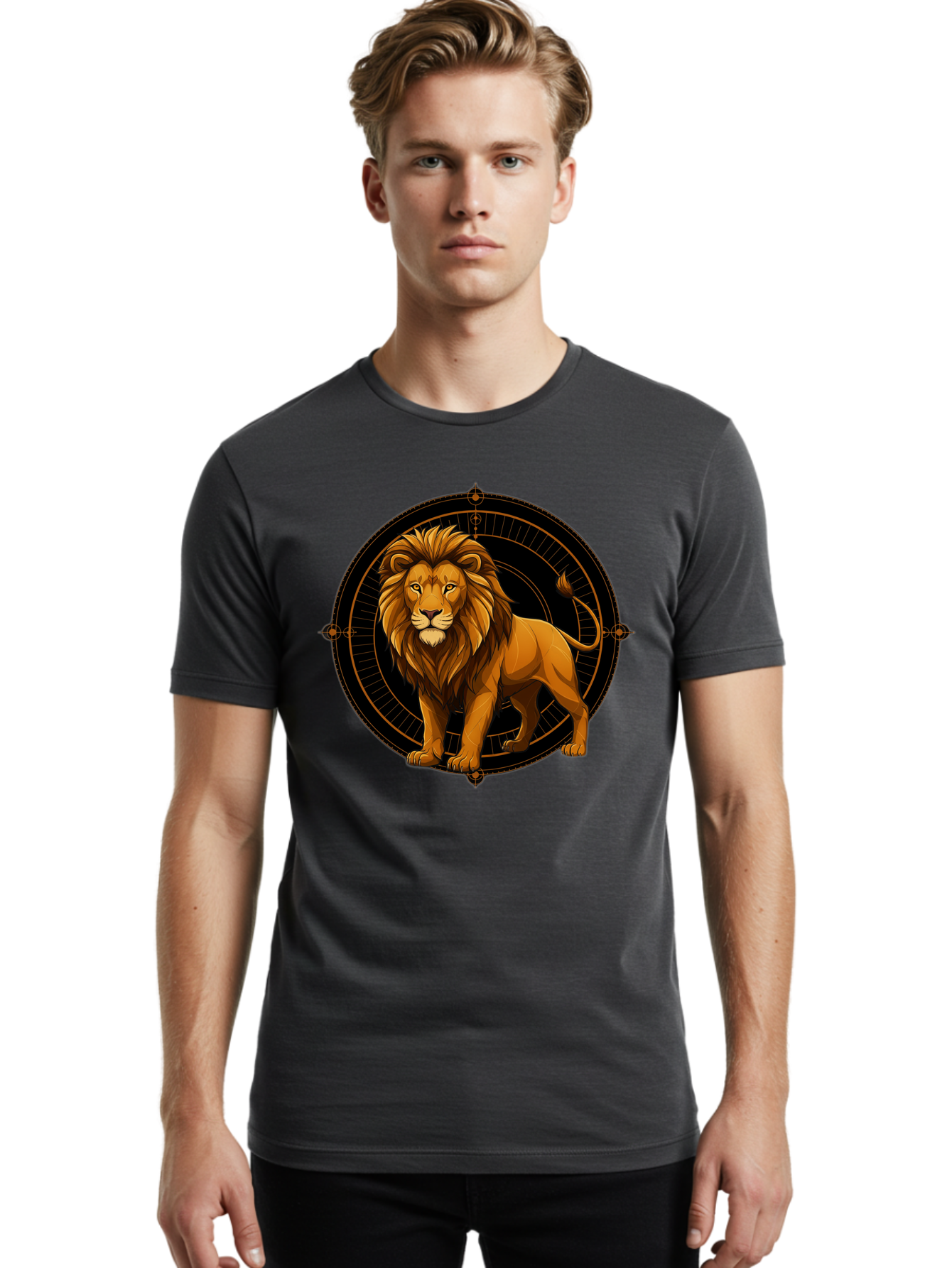 Leo-Zodiac-Sign Men'S Graphic Tee, 100% Cotton, Comfortable Casual Summer Wear, Machine Washable, Vintage Camera, Old Camera, Antique Camera, Black Camera, Classic Photography, Photography Equipment, Nostalgic Device, Film Camera, Camera Art Bam761
