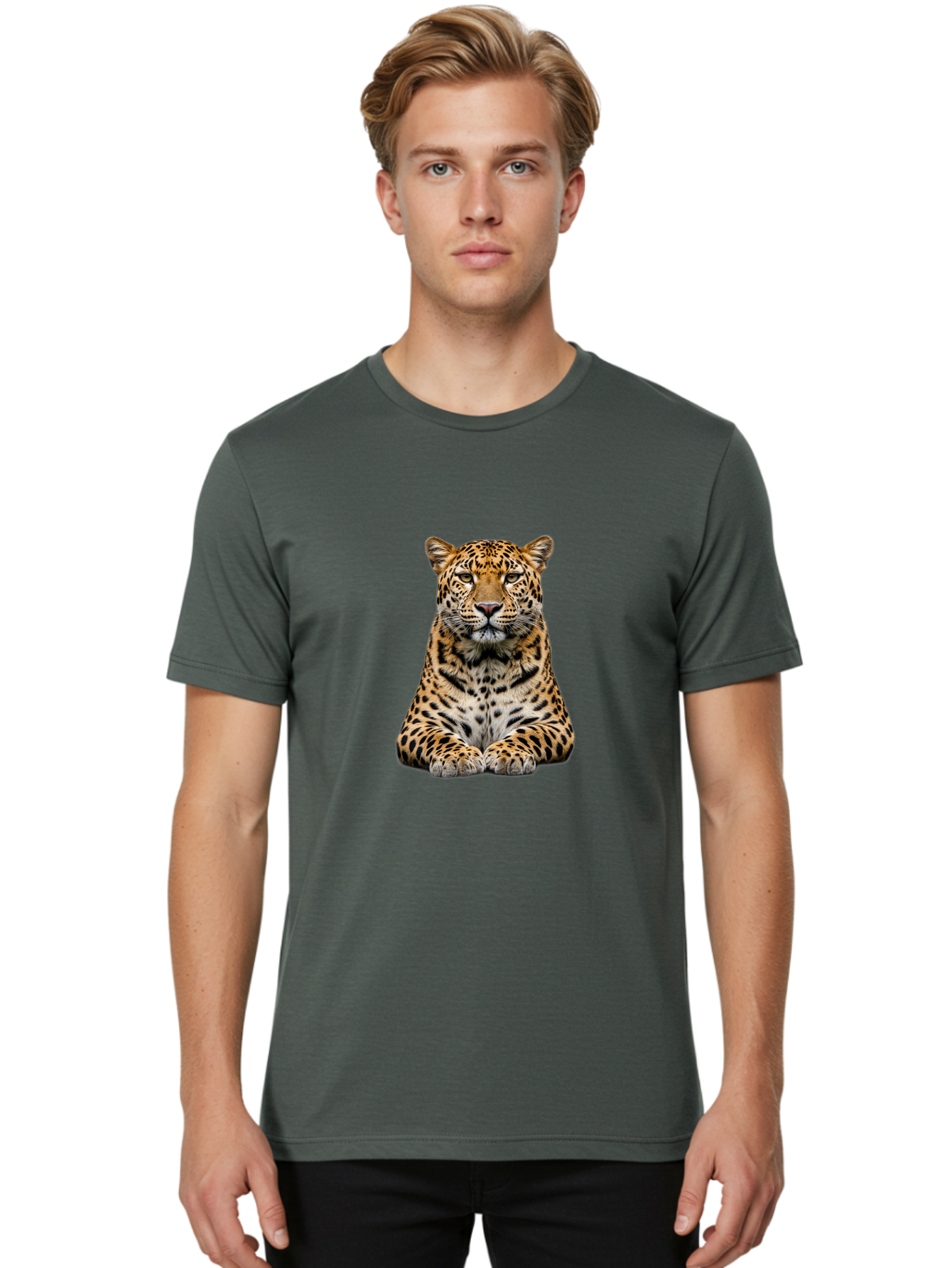 Leopard Men'S Graphic Tee, 100% Cotton, Comfortable Casual Summer Wear, Machine Washable, Vintage Camera, Old Camera, Antique Camera, Black Camera, Classic Photography, Photography Equipment, Nostalgic Device, Film Camera, Camera Art Bam763