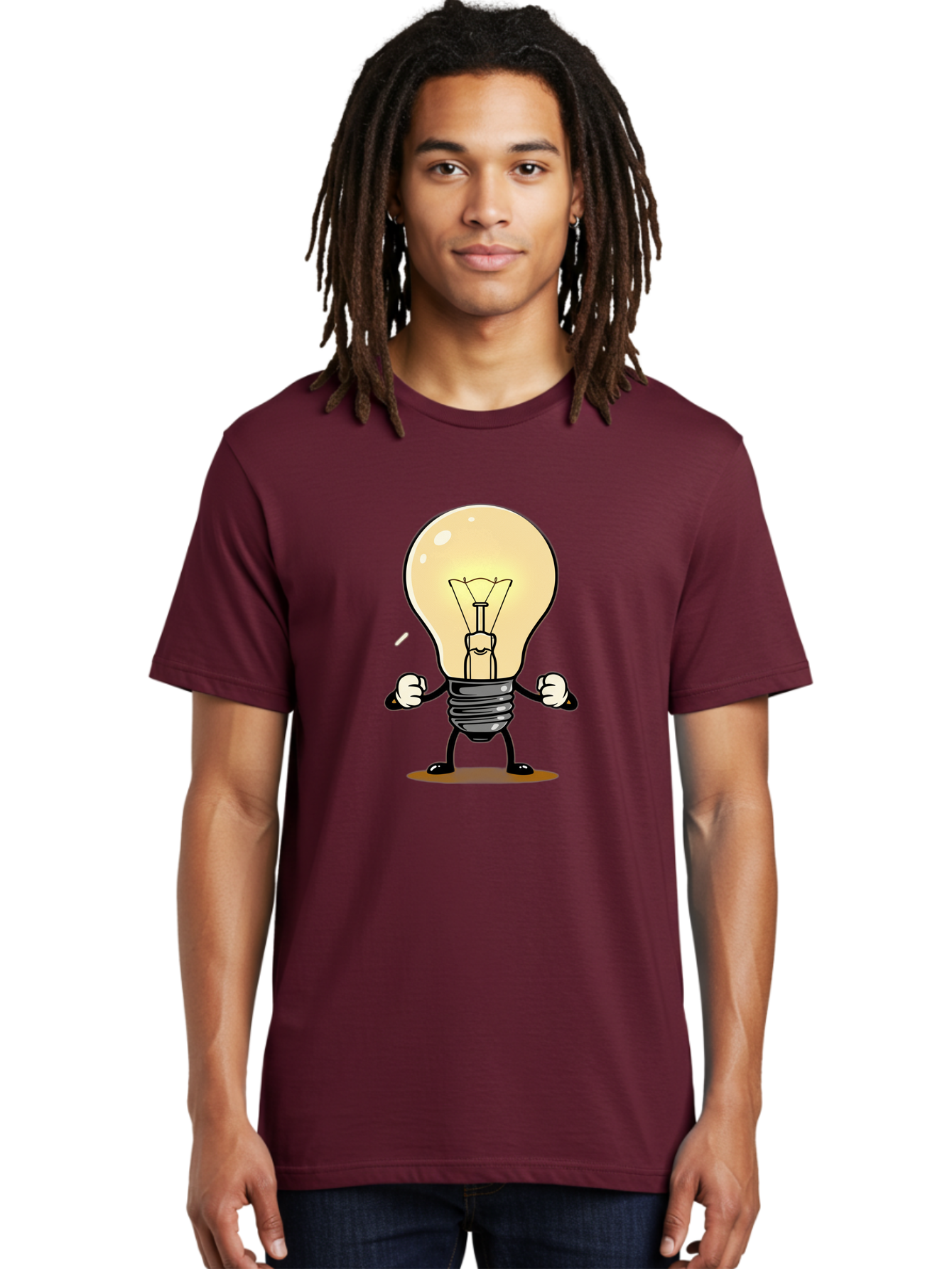 Light-Bulb-Character Men'S Graphic Tee, 100% Cotton, Comfortable Casual Summer Wear, Machine Washable, Vintage Camera, Old Camera, Antique Camera, Black Camera, Classic Photography, Photography Equipment, Nostalgic Device, Film Camera, Bam765