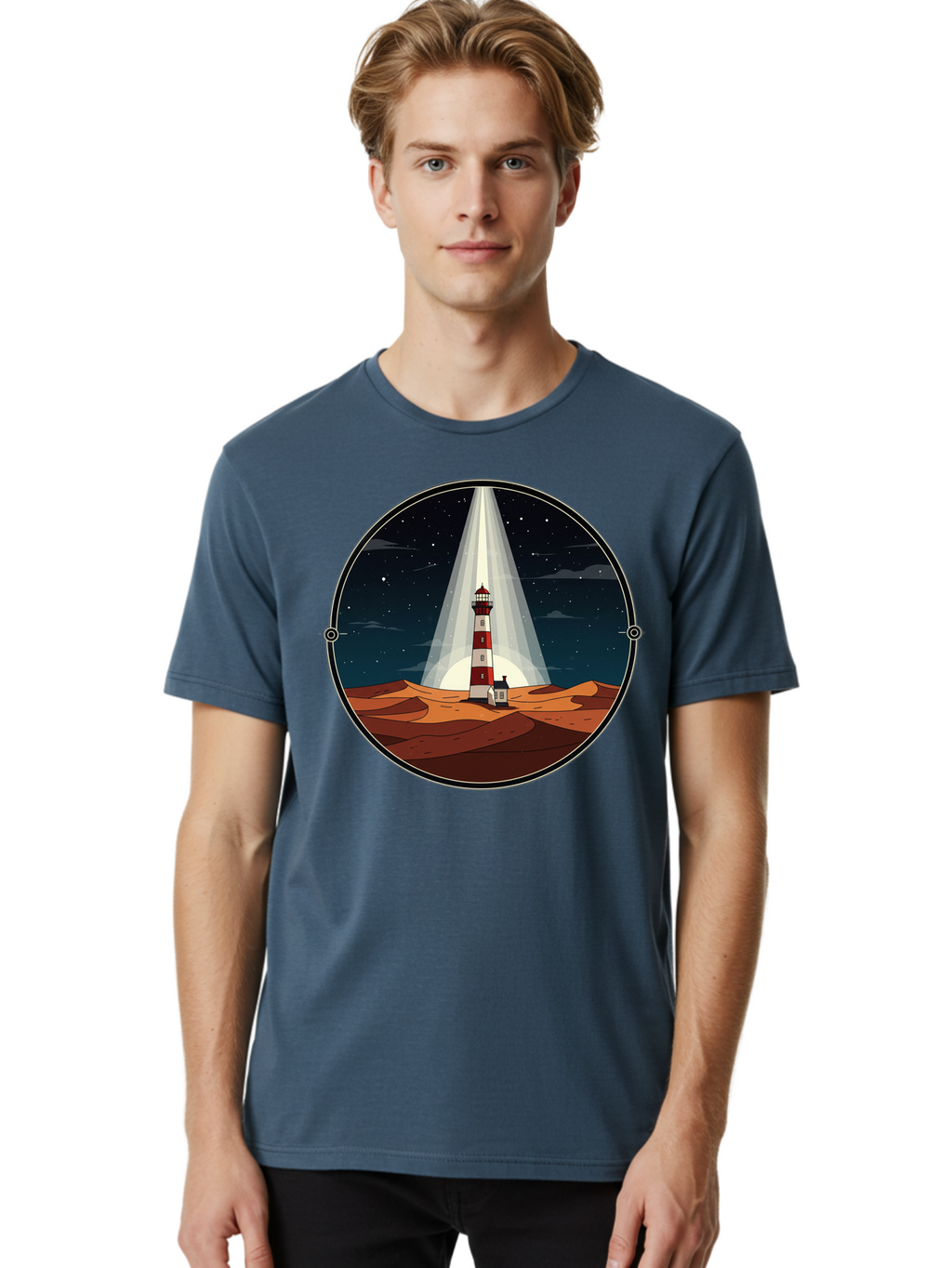 Lighthouse-1 Men'S Graphic Tee, 100% Cotton, Comfortable Casual Summer Wear, Machine Washable, Vintage Camera, Old Camera, Antique Camera, Black Camera, Classic Photography, Photography Equipment, Nostalgic Device, Film Camera, Camera Art Bam768