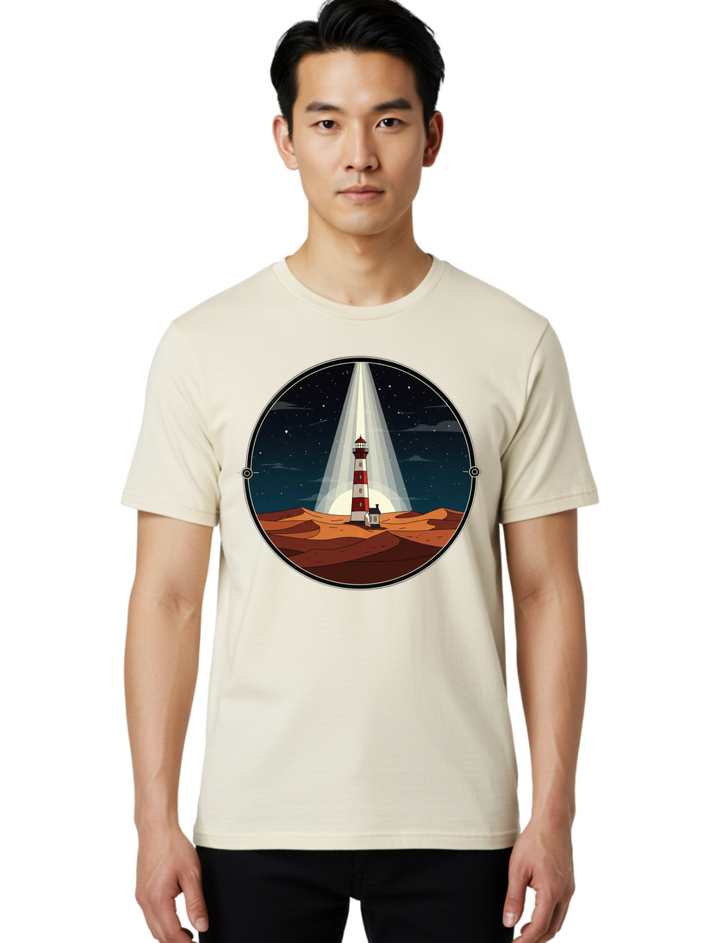 Lighthouse-1 Men'S Graphic Tee, 100% Cotton, Comfortable Casual Summer Wear, Machine Washable, Vintage Camera, Old Camera, Antique Camera, Black Camera, Classic Photography, Photography Equipment, Nostalgic Device, Film Camera, Camera Art Bam768