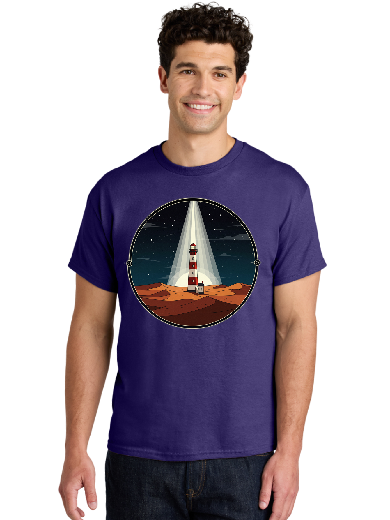 Lighthouse-1 Men'S Graphic Tee, 100% Cotton, Comfortable Casual Summer Wear, Machine Washable, Vintage Camera, Old Camera, Antique Camera, Black Camera, Classic Photography, Photography Equipment, Nostalgic Device, Film Camera, Camera Art Bam768