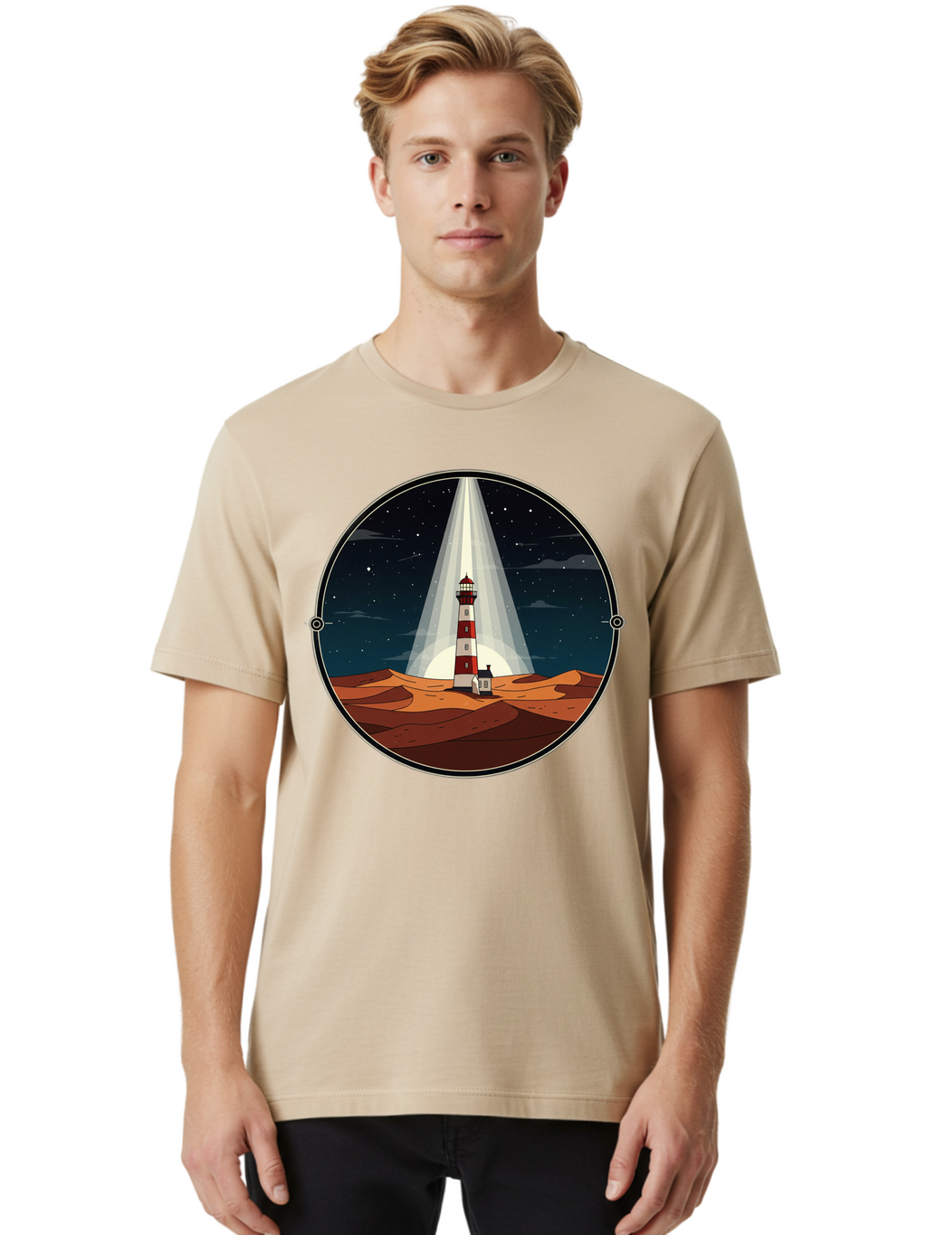Lighthouse-1 Men'S Graphic Tee, 100% Cotton, Comfortable Casual Summer Wear, Machine Washable, Vintage Camera, Old Camera, Antique Camera, Black Camera, Classic Photography, Photography Equipment, Nostalgic Device, Film Camera, Camera Art Bam768