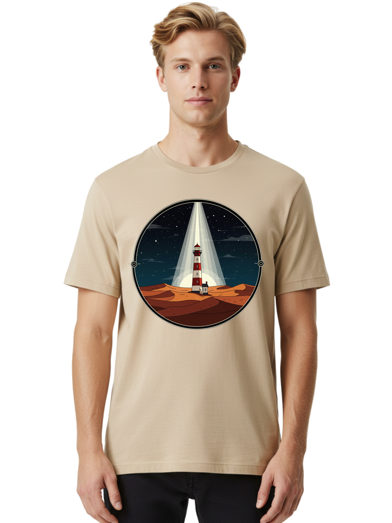 Lighthouse-1 Men'S Graphic Tee, 100% Cotton, Comfortable Casual Summer Wear, Machine Washable, Vintage Camera, Old Camera, Antique Camera, Black Camera, Classic Photography, Photography Equipment, Nostalgic Device, Film Camera, Camera Art Bam768