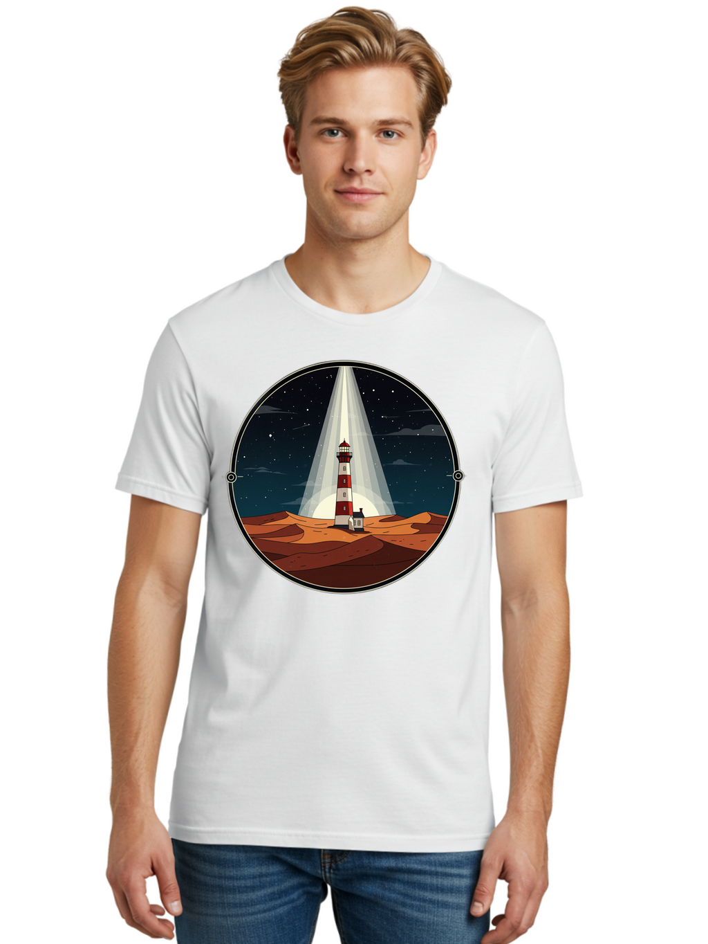 Lighthouse-1 Men'S Graphic Tee, 100% Cotton, Comfortable Casual Summer Wear, Machine Washable, Vintage Camera, Old Camera, Antique Camera, Black Camera, Classic Photography, Photography Equipment, Nostalgic Device, Film Camera, Camera Art Bam768