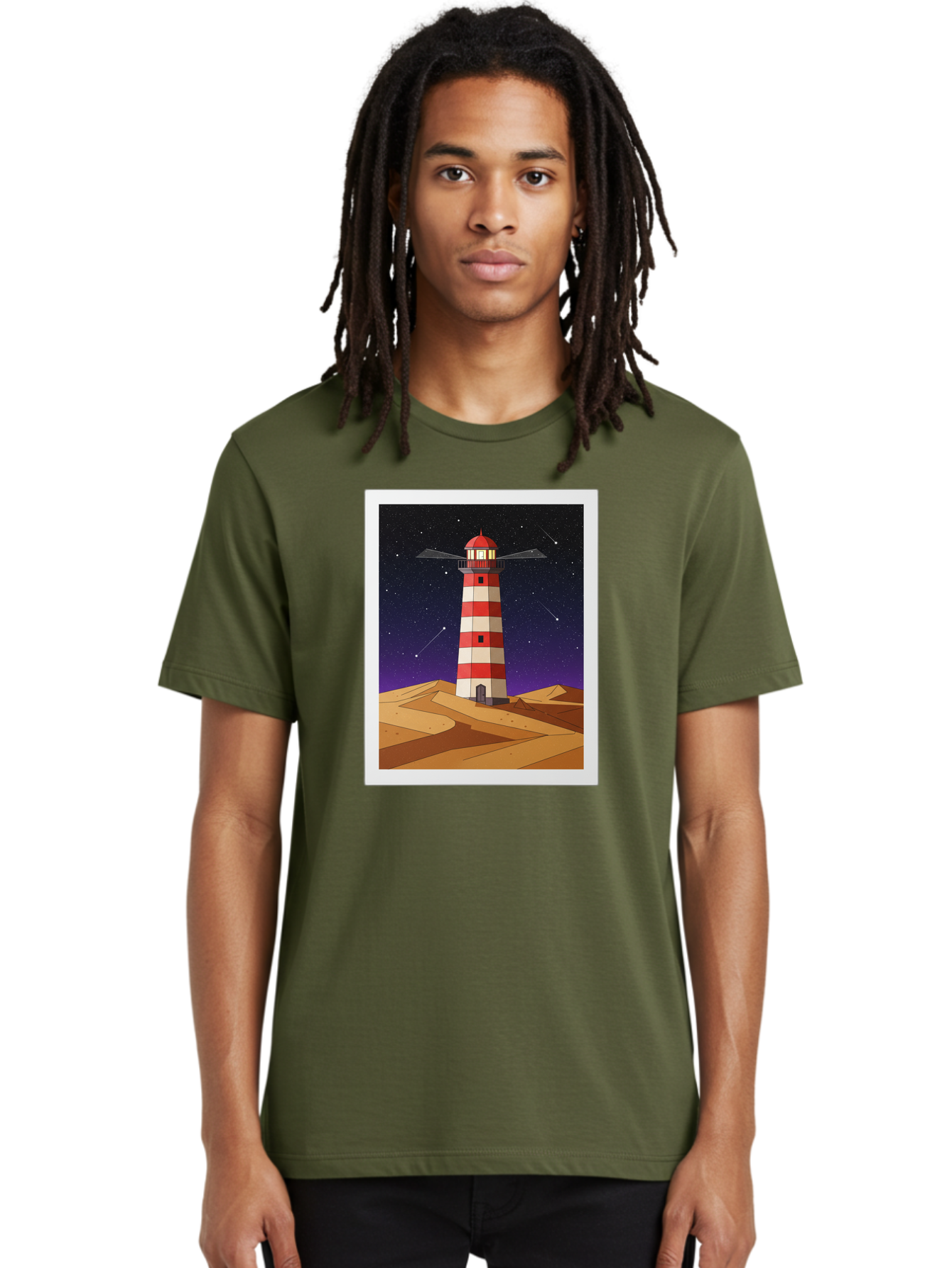 Lighthouse-2 Men'S Graphic Tee, 100% Cotton, Comfortable Casual Summer Wear, Machine Washable, Vintage Camera, Old Camera, Antique Camera, Black Camera, Classic Photography, Photography Equipment, Nostalgic Device, Film Camera, Camera Art Bam769