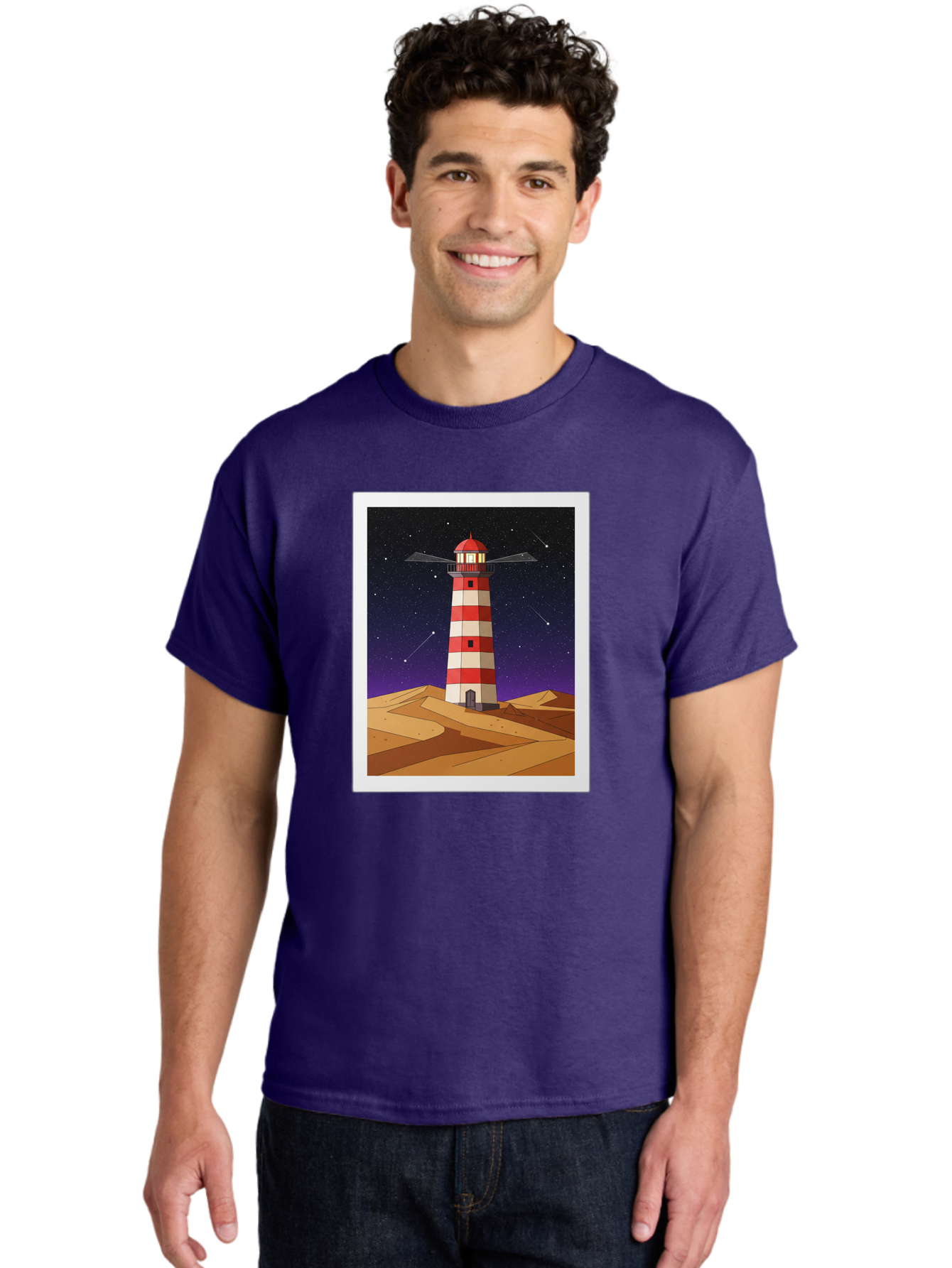 Lighthouse-2 Men'S Graphic Tee, 100% Cotton, Comfortable Casual Summer Wear, Machine Washable, Vintage Camera, Old Camera, Antique Camera, Black Camera, Classic Photography, Photography Equipment, Nostalgic Device, Film Camera, Camera Art Bam769