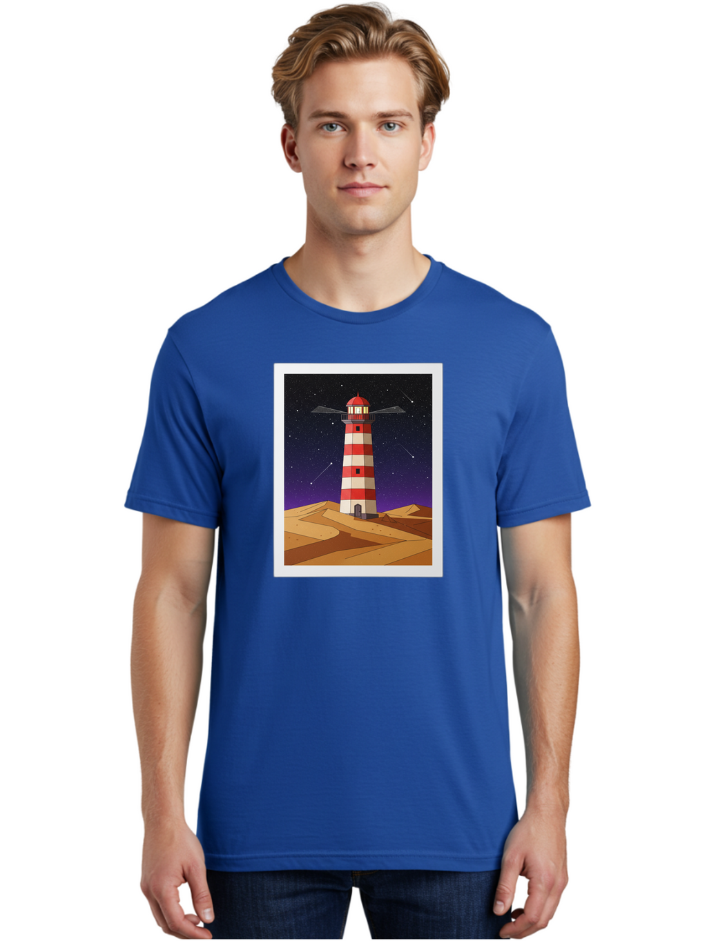 Lighthouse-2 Men'S Graphic Tee, 100% Cotton, Comfortable Casual Summer Wear, Machine Washable, Vintage Camera, Old Camera, Antique Camera, Black Camera, Classic Photography, Photography Equipment, Nostalgic Device, Film Camera, Camera Art Bam769