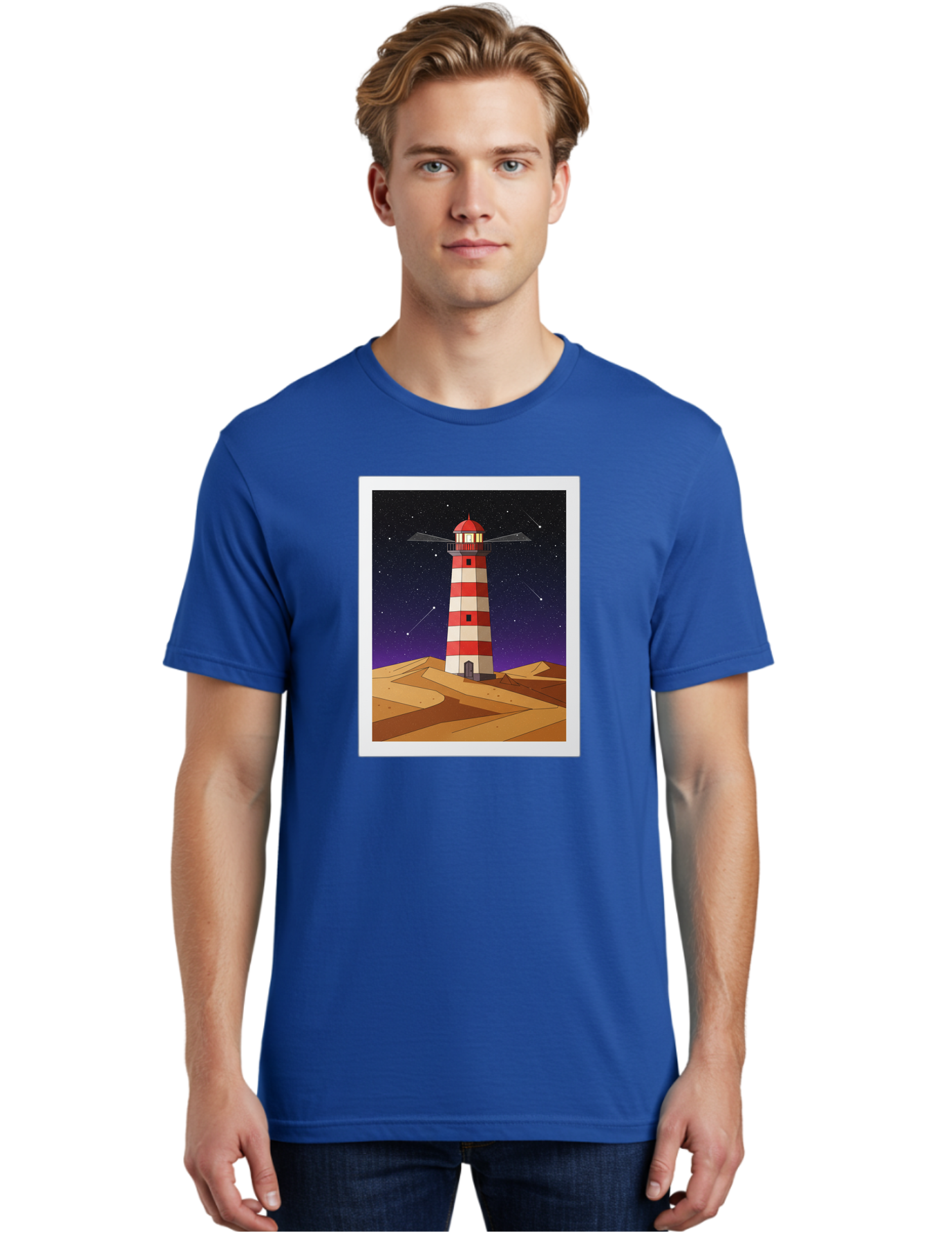 Lighthouse-2 Men'S Graphic Tee, 100% Cotton, Comfortable Casual Summer Wear, Machine Washable, Vintage Camera, Old Camera, Antique Camera, Black Camera, Classic Photography, Photography Equipment, Nostalgic Device, Film Camera, Camera Art Bam769
