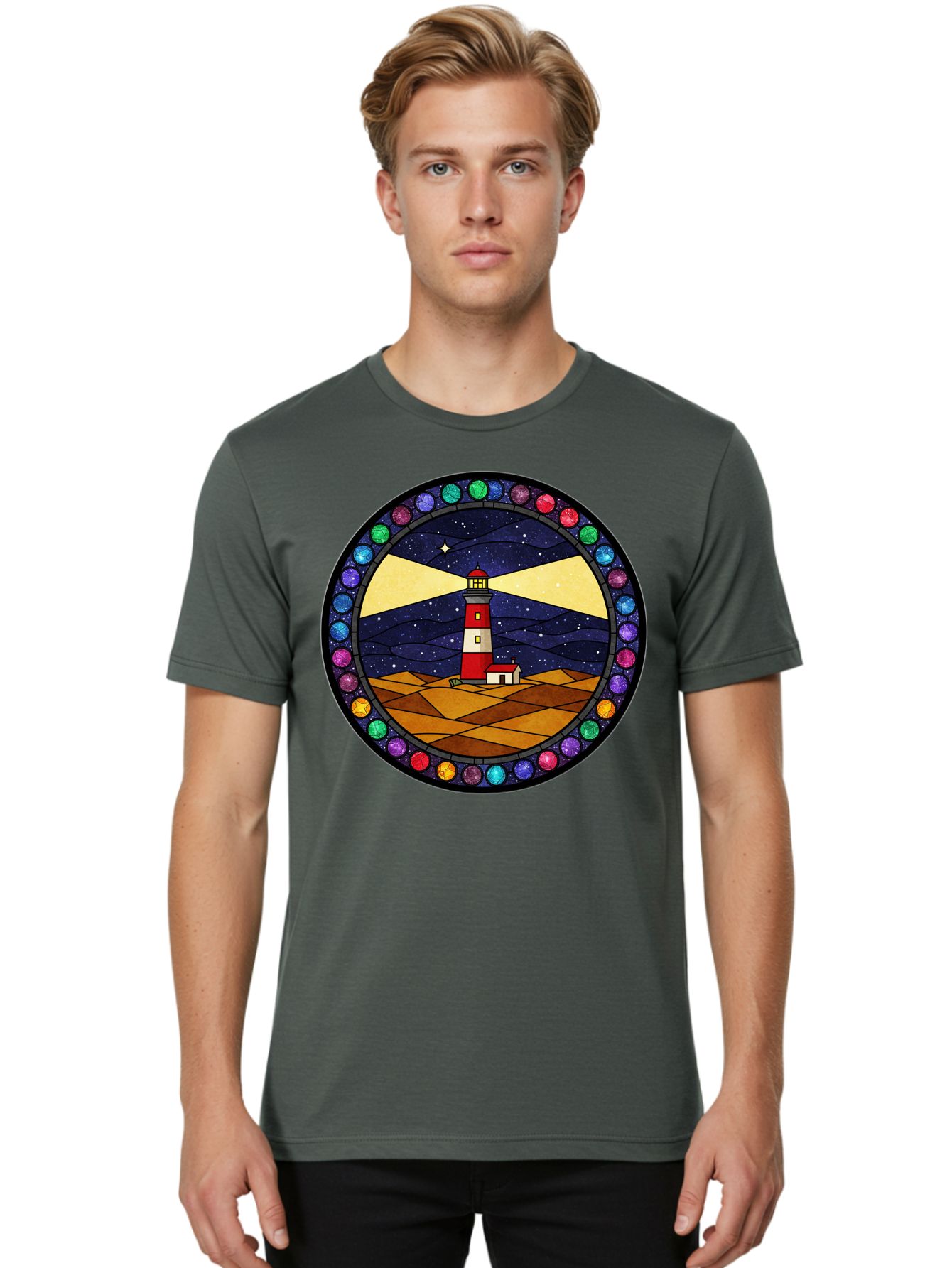 Lighthouse Men'S Graphic Tee, 100% Cotton, Comfortable Casual Summer Wear, Machine Washable, Vintage Camera, Old Camera, Antique Camera, Black Camera, Classic Photography, Photography Equipment, Nostalgic Device, Film Camera, Camera Art Bam770