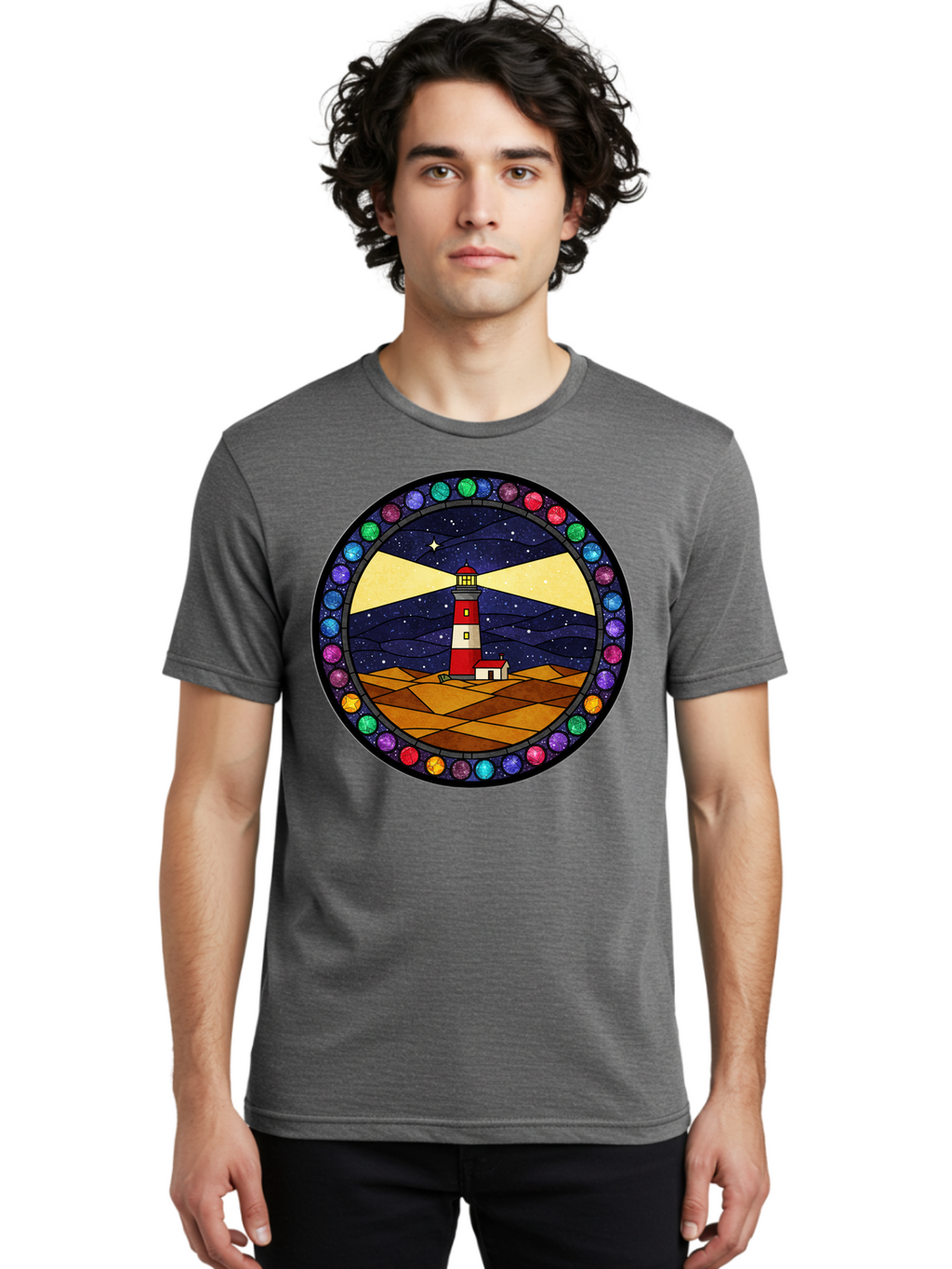 Lighthouse Men'S Graphic Tee, 100% Cotton, Comfortable Casual Summer Wear, Machine Washable, Vintage Camera, Old Camera, Antique Camera, Black Camera, Classic Photography, Photography Equipment, Nostalgic Device, Film Camera, Camera Art Bam770