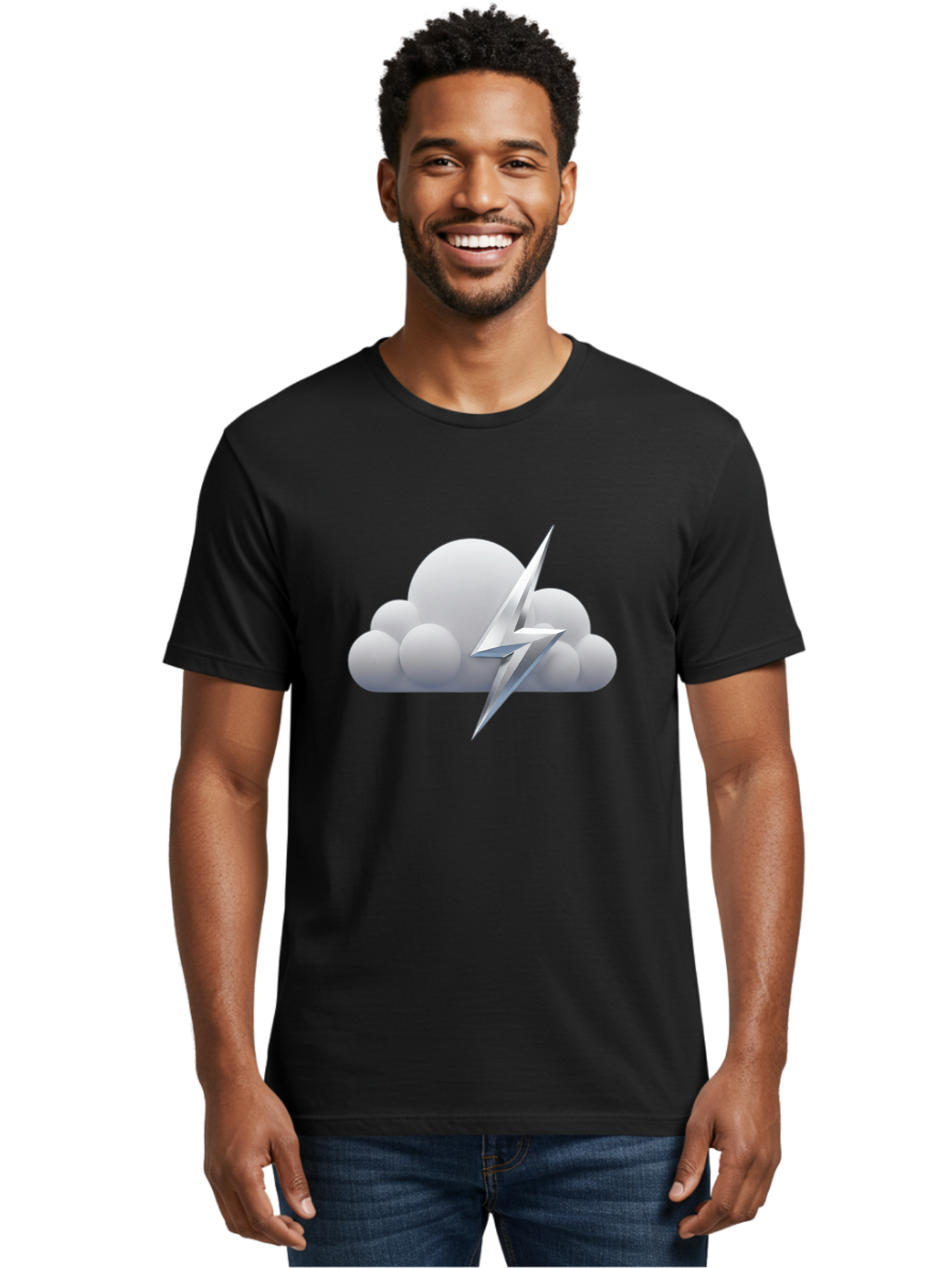 Lightning-Bolt-Cloud Men'S Graphic Tee, 100% Cotton, Comfortable Casual Summer Wear, Machine Washable, Vintage Camera, Old Camera, Antique Camera, Black Camera, Classic Photography, Photography Equipment, Nostalgic Device, Film Camera, Bam771