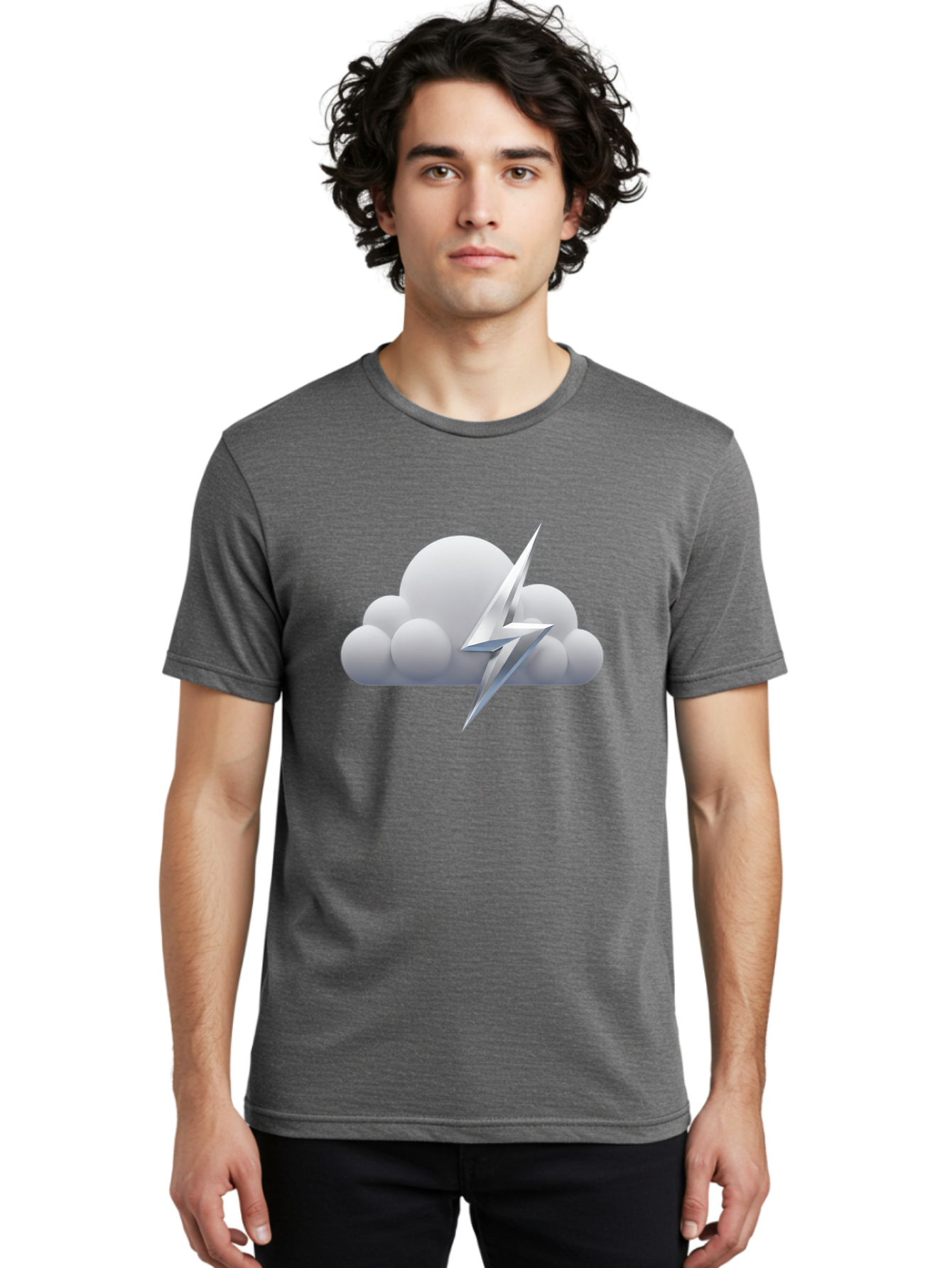 Lightning-Bolt-Cloud Men'S Graphic Tee, 100% Cotton, Comfortable Casual Summer Wear, Machine Washable, Vintage Camera, Old Camera, Antique Camera, Black Camera, Classic Photography, Photography Equipment, Nostalgic Device, Film Camera, Bam771