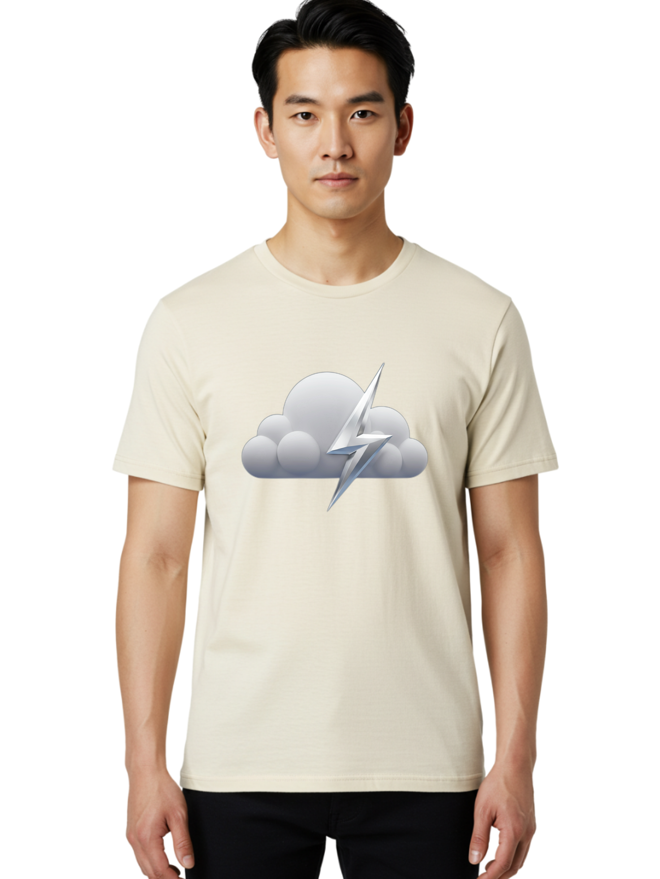 Lightning-Bolt-Cloud Men'S Graphic Tee, 100% Cotton, Comfortable Casual Summer Wear, Machine Washable, Vintage Camera, Old Camera, Antique Camera, Black Camera, Classic Photography, Photography Equipment, Nostalgic Device, Film Camera, Bam771