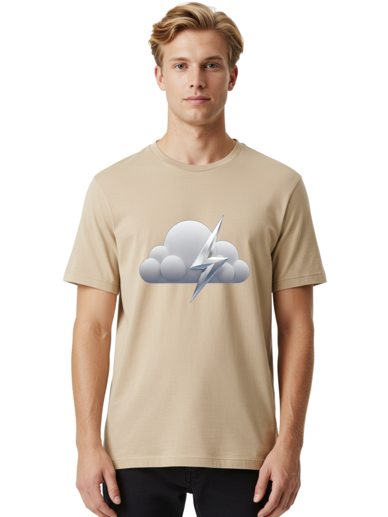 Lightning-Bolt-Cloud Men'S Graphic Tee, 100% Cotton, Comfortable Casual Summer Wear, Machine Washable, Vintage Camera, Old Camera, Antique Camera, Black Camera, Classic Photography, Photography Equipment, Nostalgic Device, Film Camera, Bam771