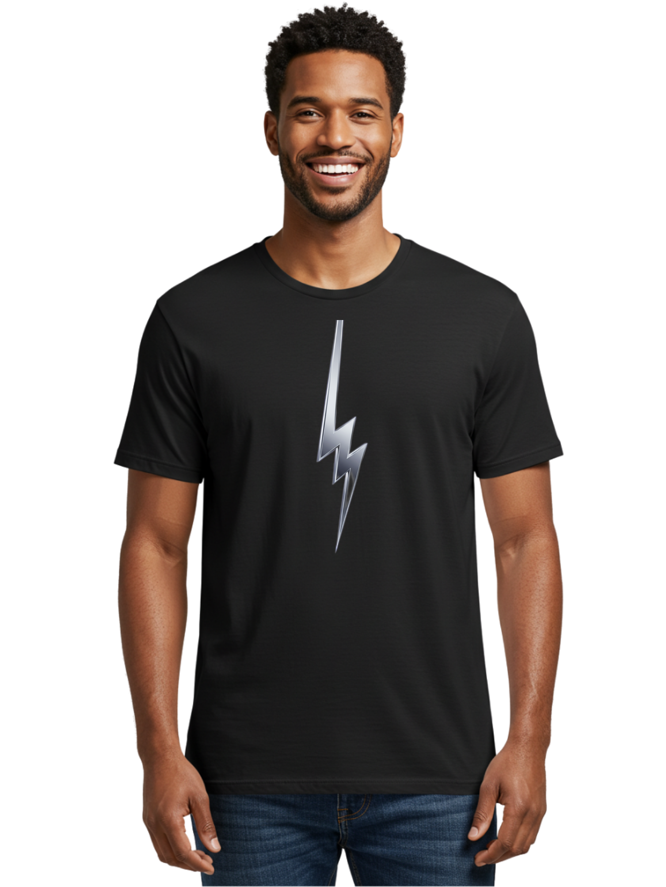 Lightning-Bolt Men'S Graphic Tee, 100% Cotton, Comfortable Casual Summer Wear, Machine Washable, Vintage Camera, Old Camera, Antique Camera, Black Camera, Classic Photography, Photography Equipment, Nostalgic Device, Film Camera, Camera Art Bam772
