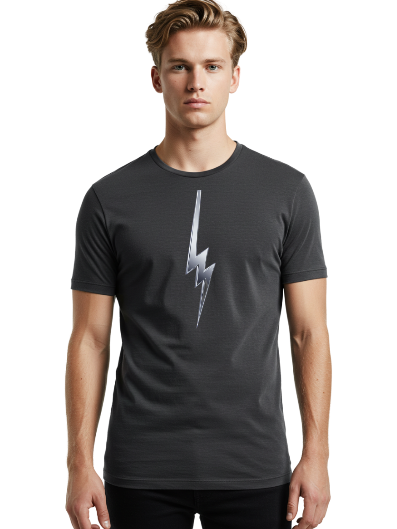 Lightning-Bolt Men'S Graphic Tee, 100% Cotton, Comfortable Casual Summer Wear, Machine Washable, Vintage Camera, Old Camera, Antique Camera, Black Camera, Classic Photography, Photography Equipment, Nostalgic Device, Film Camera, Camera Art Bam772