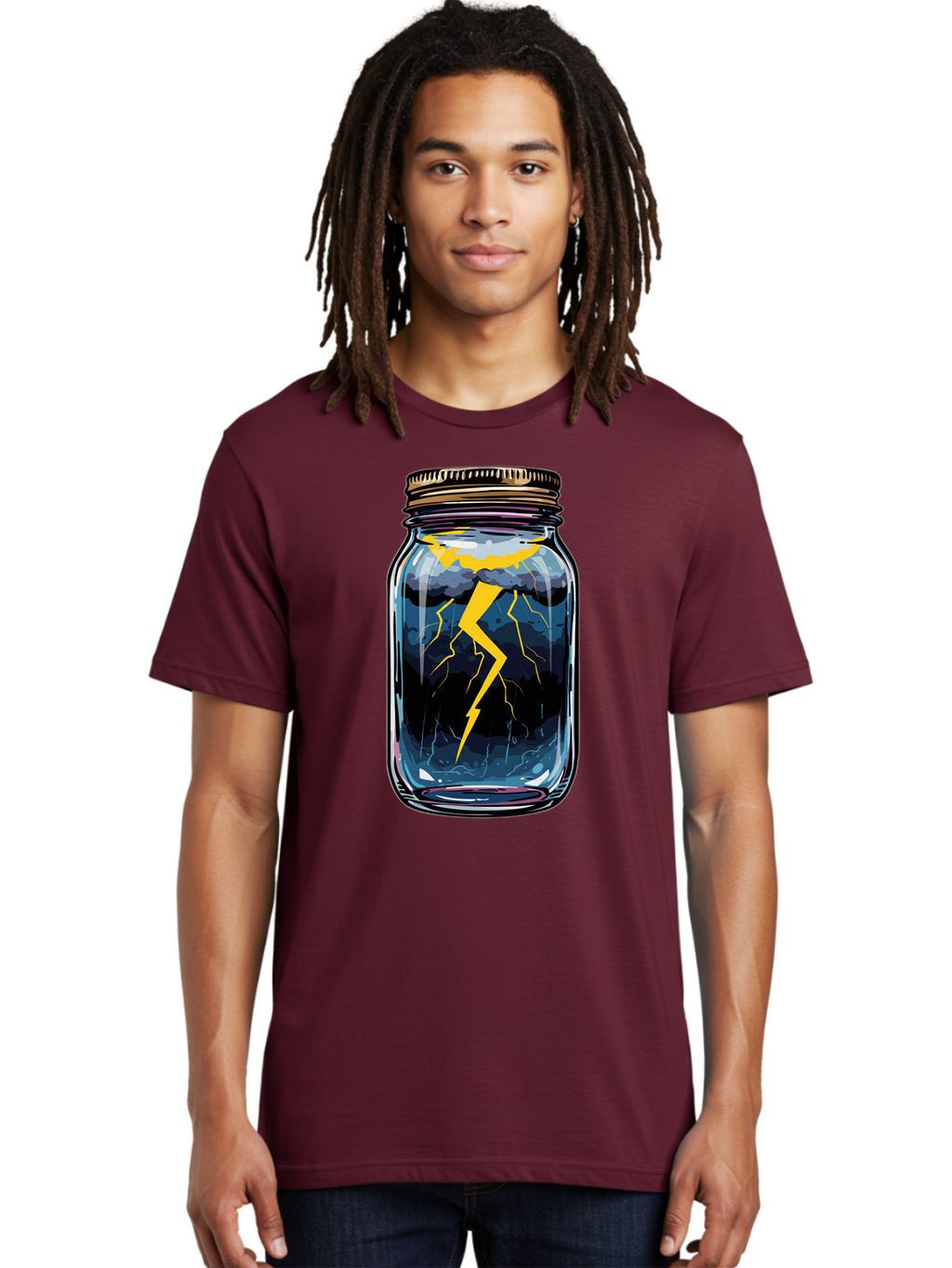 Lightning-In-A-Jar-1 Men'S Graphic Tee, 100% Cotton, Comfortable Casual Summer Wear, Machine Washable, Vintage Camera, Old Camera, Antique Camera, Black Camera, Classic Photography, Photography Equipment, Nostalgic Device, Film Camera, Bam773